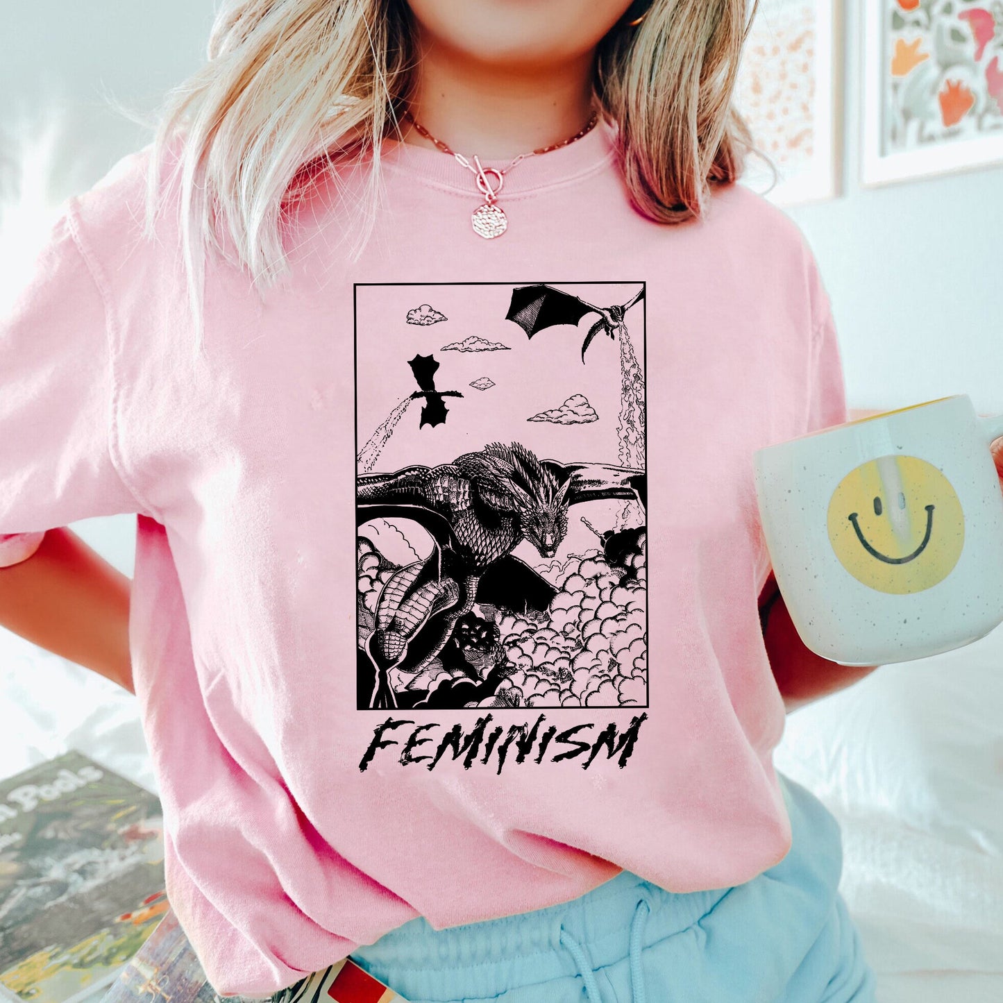 Feminism Dragon Fantasy Shirt, Trending Unisex Tee Shirt, Unique Shirt Gift, Women Empowerment Death Metal Sweatshirt,Feminism Dragon Hoodie