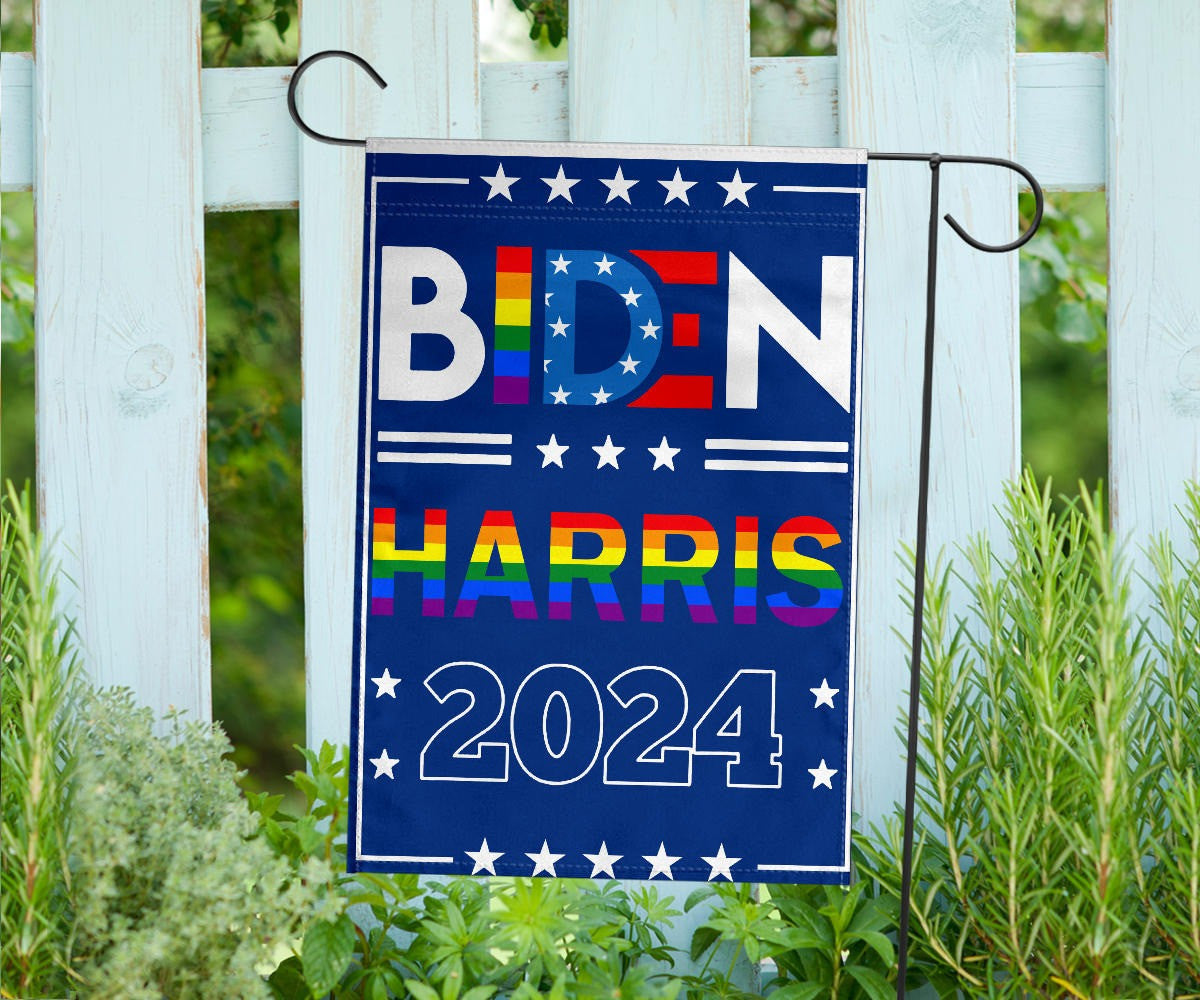 Biden Harris 2024 Gay Pride Flag LGBT Support Biden Harris 2024 Political Merchandise