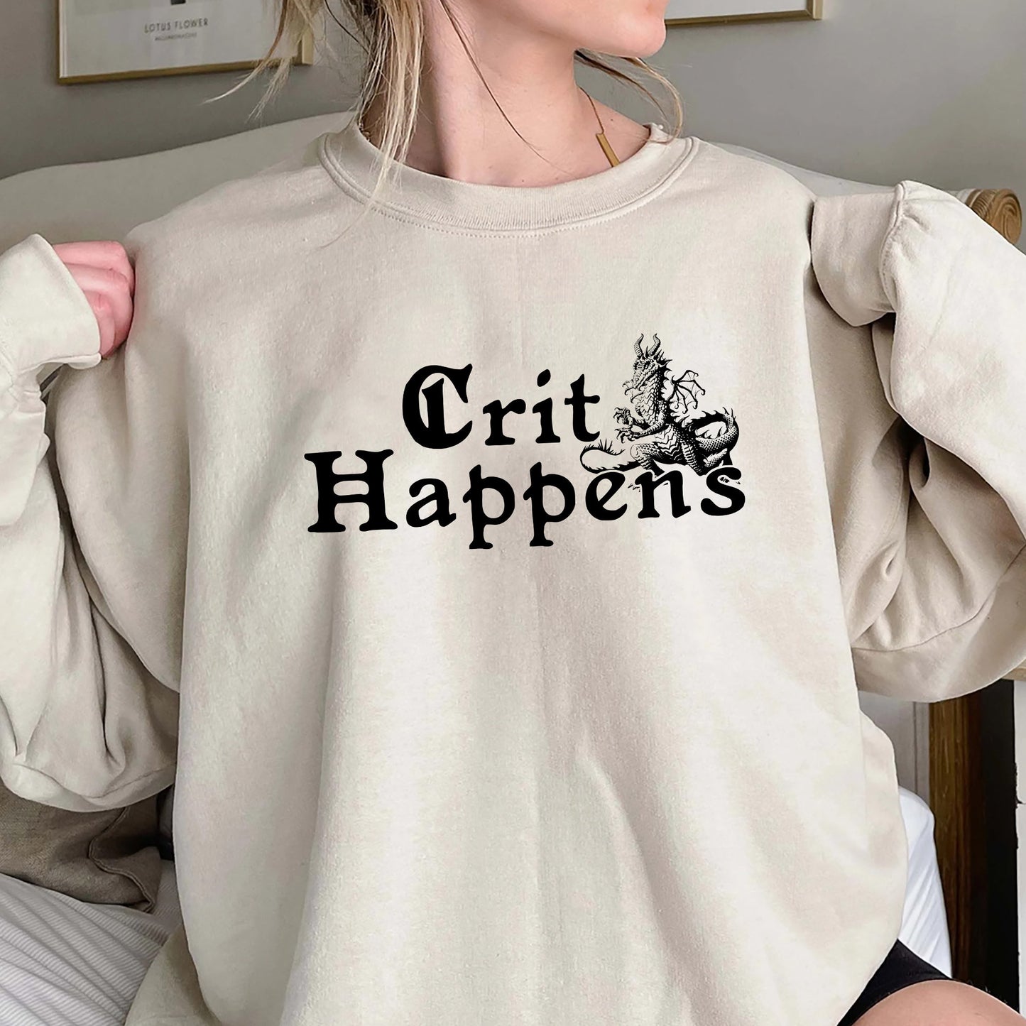 Crit Happens Shirt, Trending Unisex Tee Shirt, Unique Shirt Gift, D20 Shirt, Critical, DnD Shirt, Dungeons and Dragons Sweatshirt Hoodie