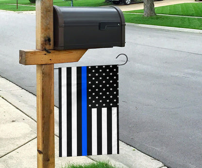 Thin Blue Line Flag With Stars And Stripes - Black White And Blue American Police Flag