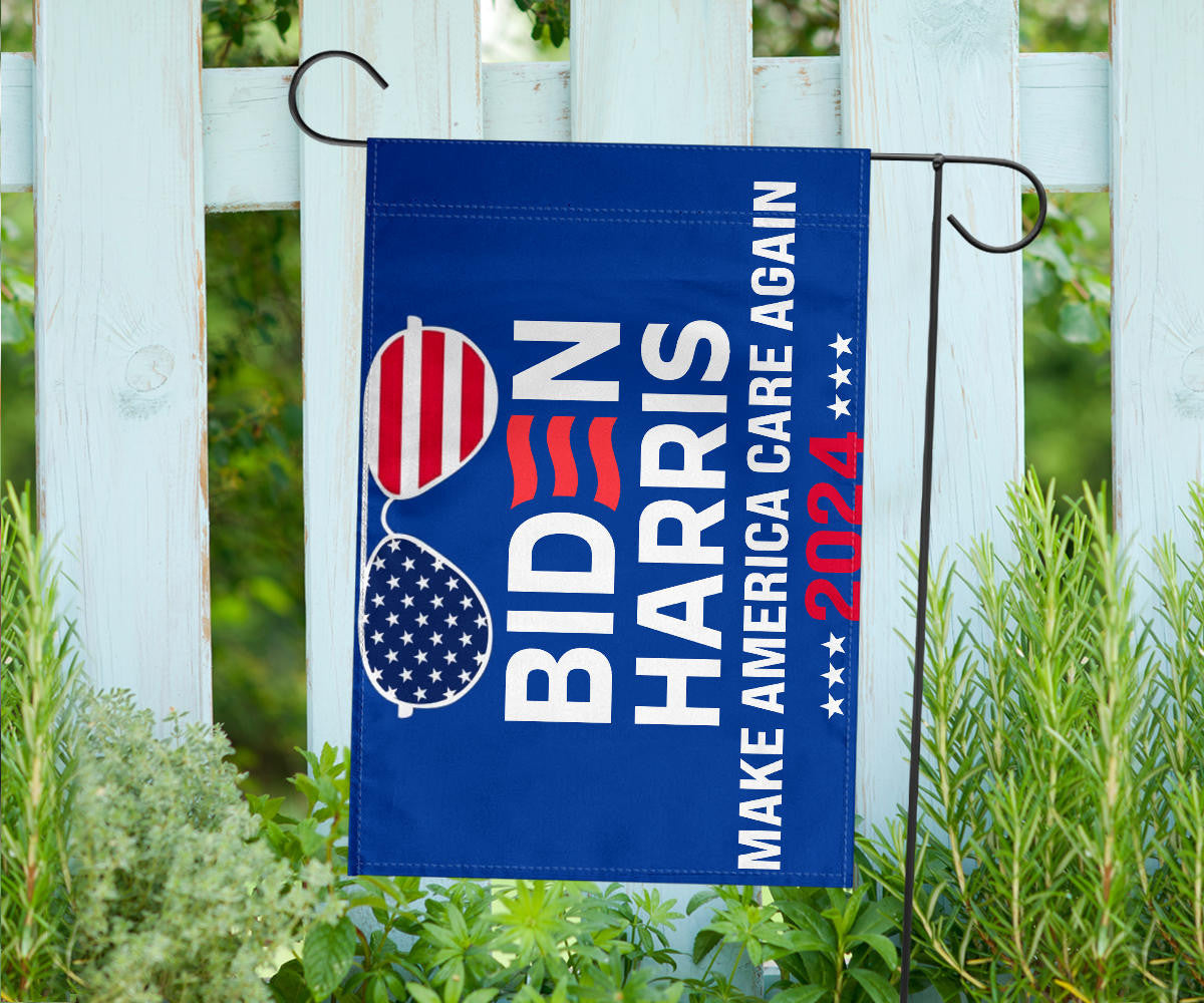 Biden Harris Make America Care Again 2024 Flag Re-Elect Joe Biden 2024 Campaign Banner