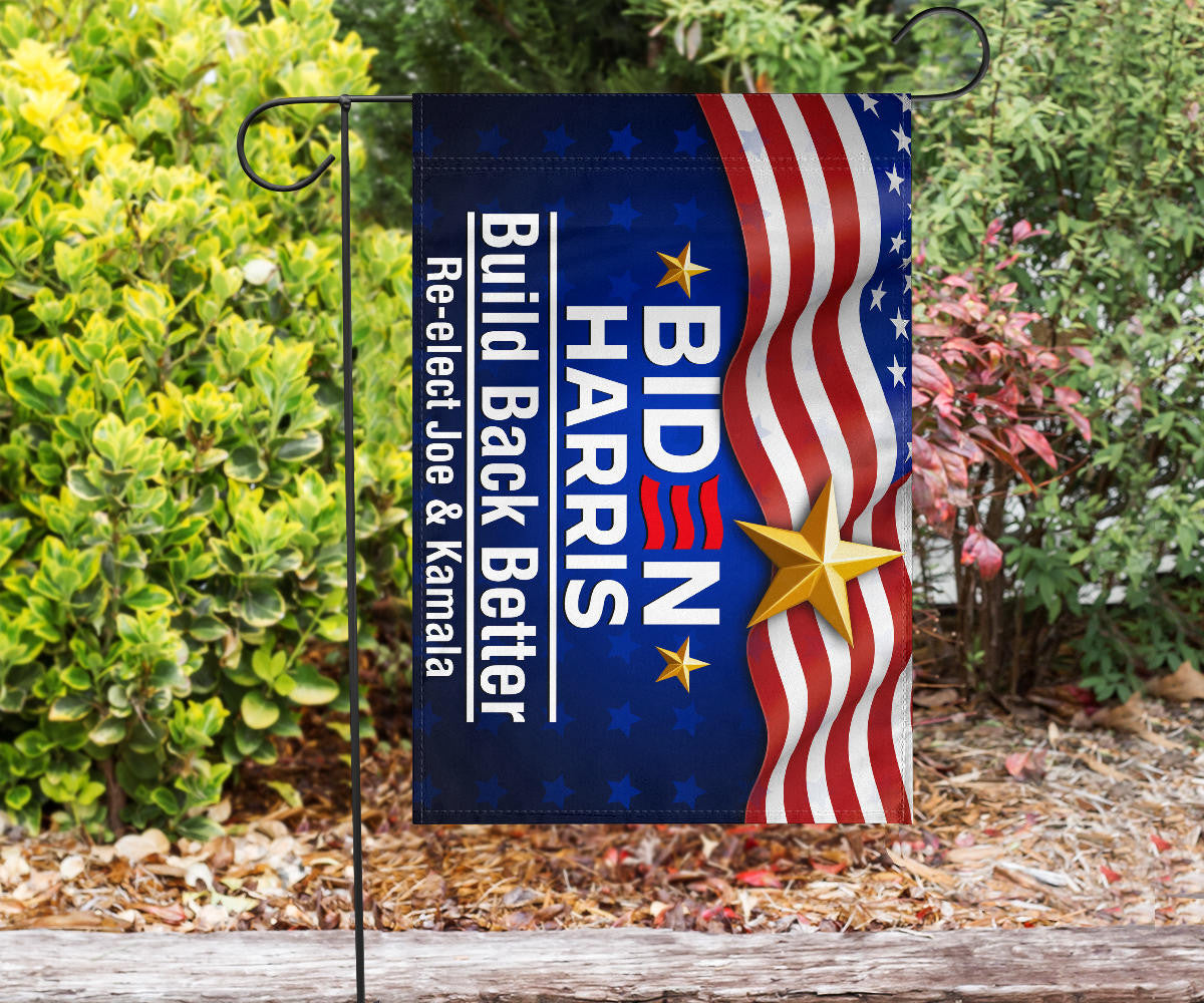 Biden Harris 2024 Flag Build Back Better Re-Elect Joe Kamala Presidential Campaign Merch