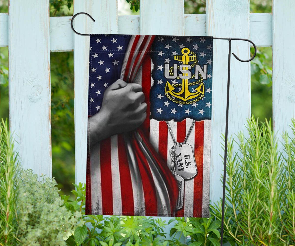 US Navy With American Flag Vintage USN Flag Memorial Day US Navy Gifts