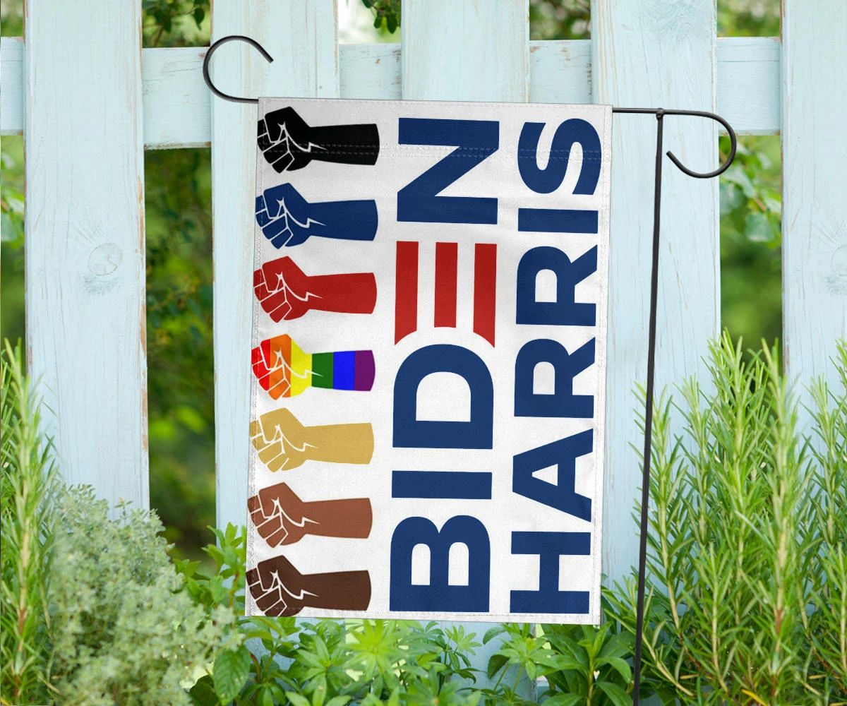 Biden Harris Flag LGBT Voting Biden Campaign 2024 Support BLM Justice Sign Harris Liberal