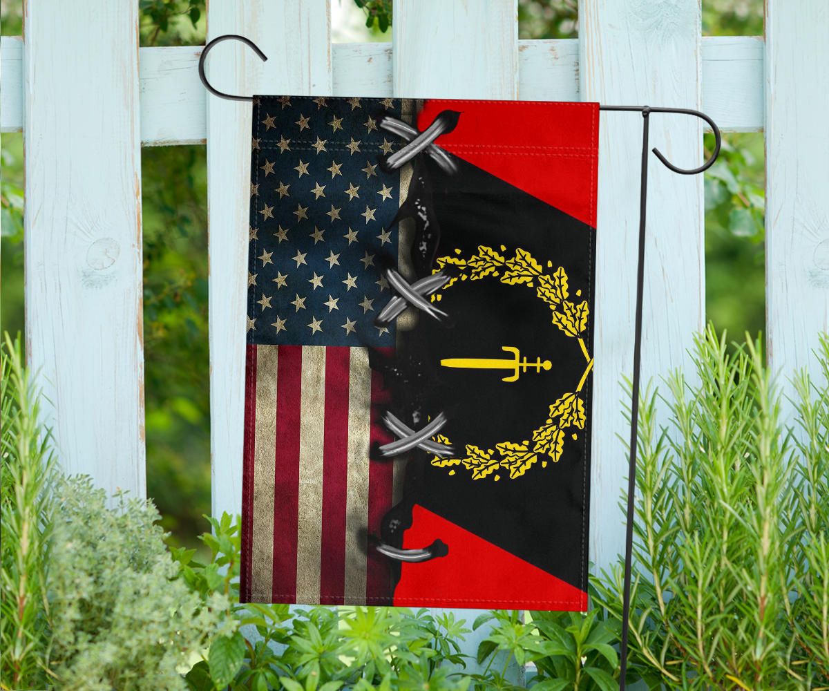 Black American Heritage Flag 1967 And American Flag Old Retro Black African American