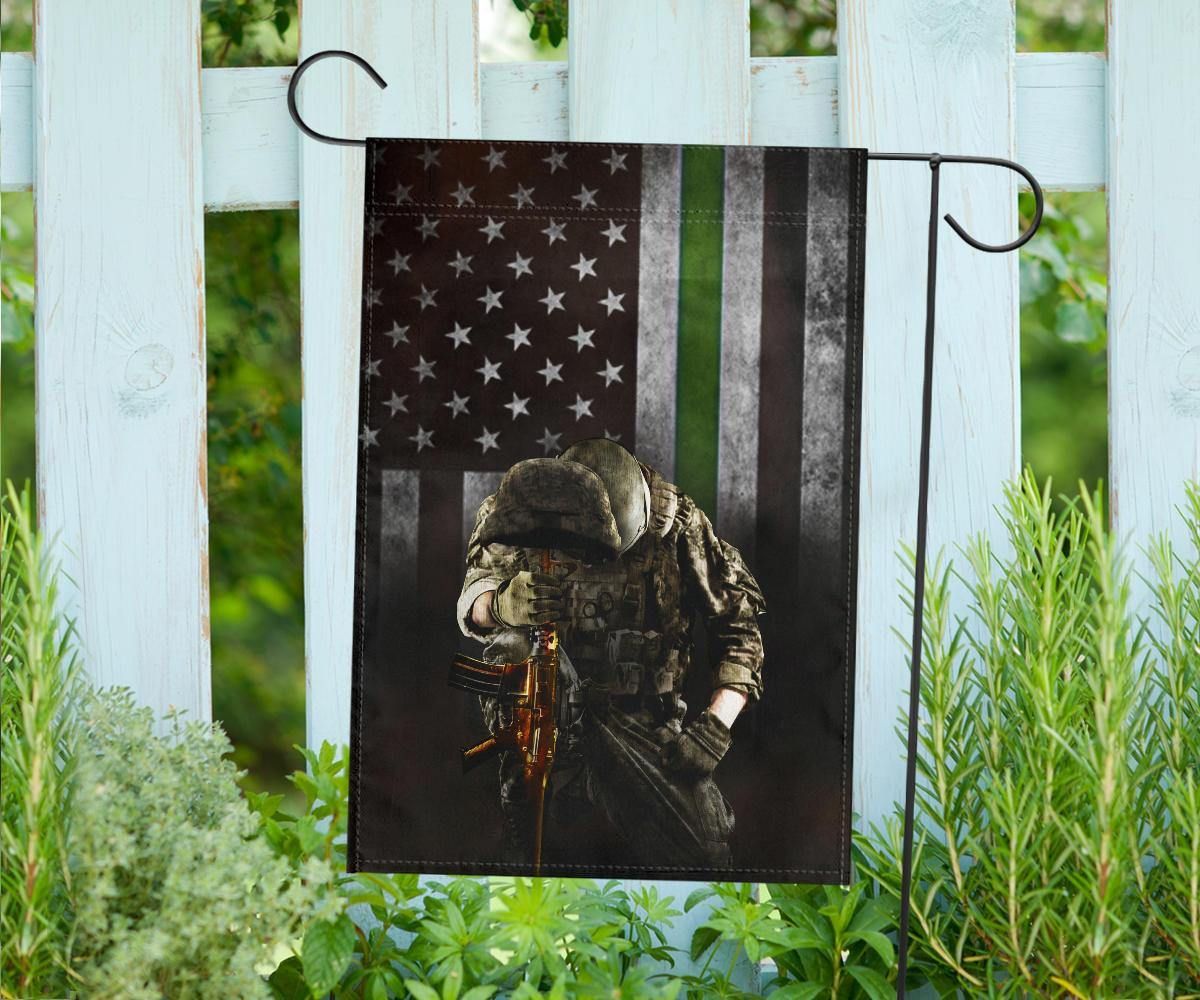 Thin Green Line Flag Honoring Military Patriotic Outdoor Decor Gift For Veteran