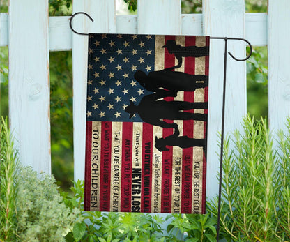 Mom And Dad To Our Children American Flag Old Retro Rustic Patriotic Family Room Wall Art