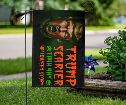 Trump Scarier Than Any Halloween Story Flag Anti Trump Political Halloween Lawn Decorations