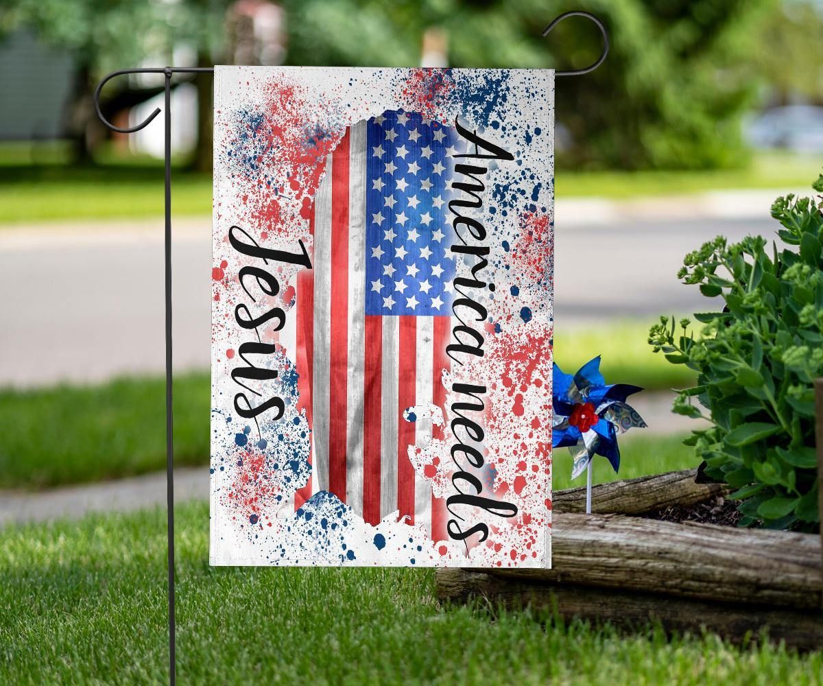 America Needs Jesus Flag Jesus Is King Christian Rustic Patriotic Decor Indoor Outdoor