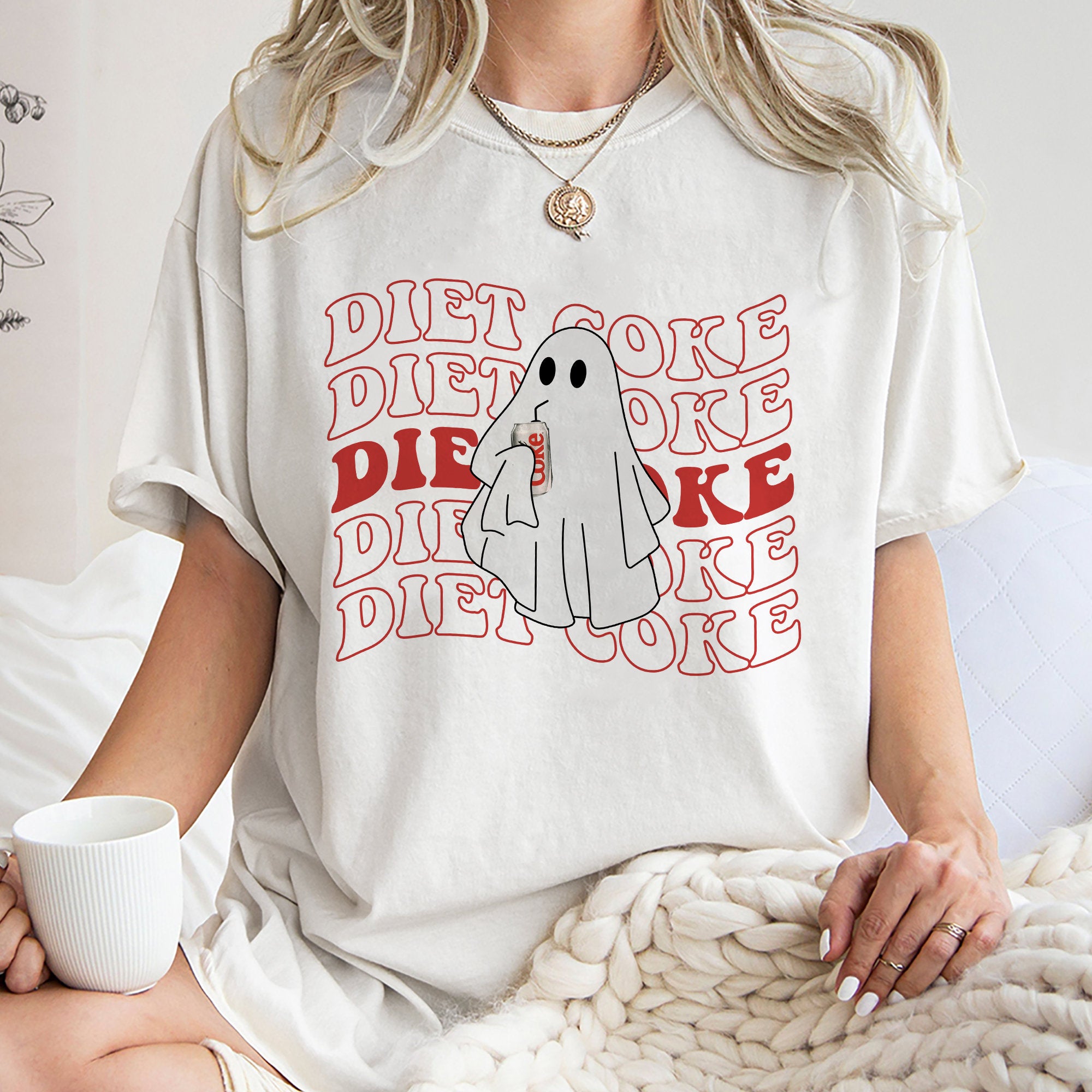 Diet Coke Ghost Sweatshirt, Diet Coke Gifts, Teacher Fuel, Mom Sweatshirt Hoodie, Ghost Holds Diet Coke Sweater, Gift for Diet Coke Lover