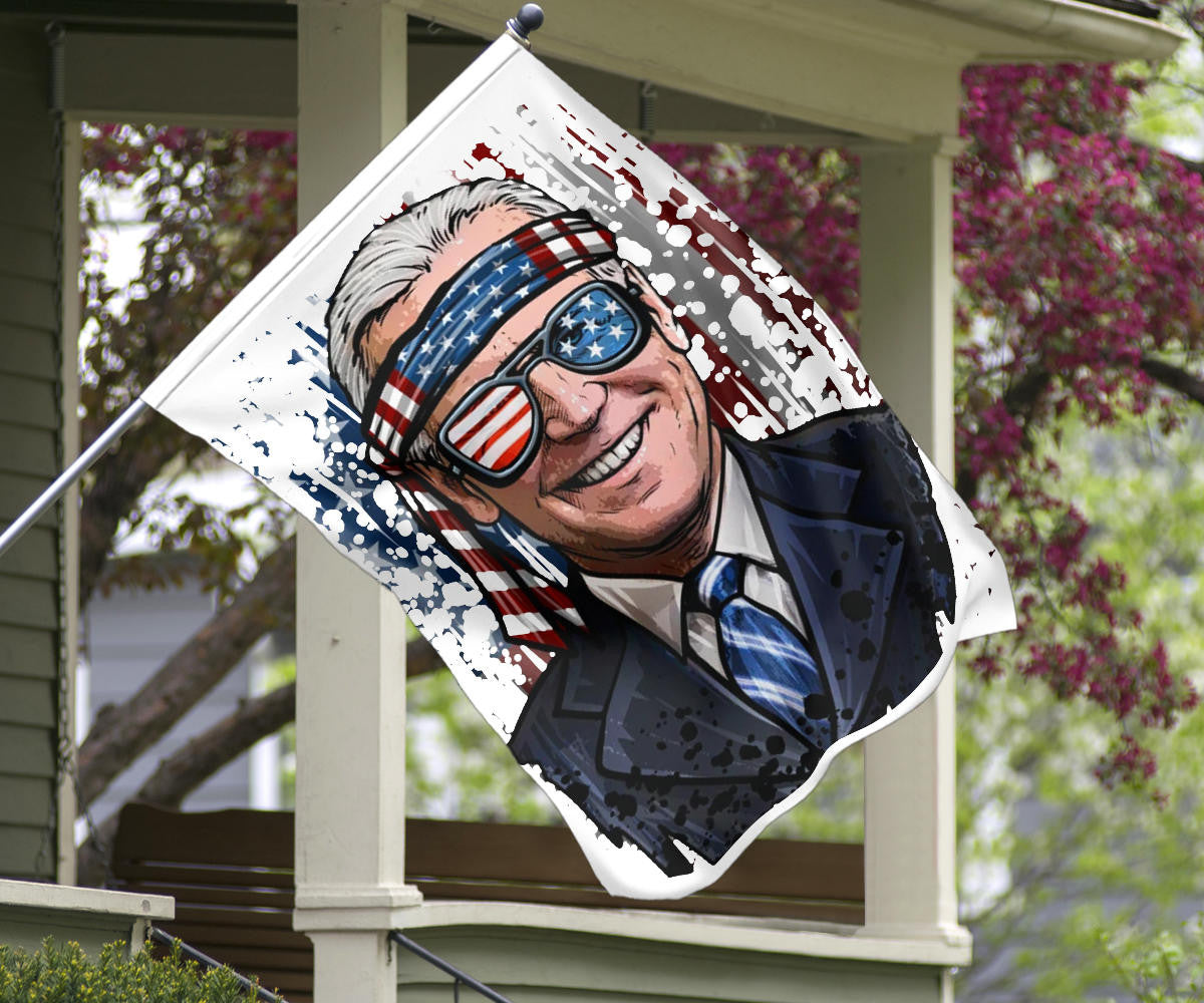 Biden 2024 Flag Patriotic Joe Biden With Sunglasses Election Campaign Merch Banner