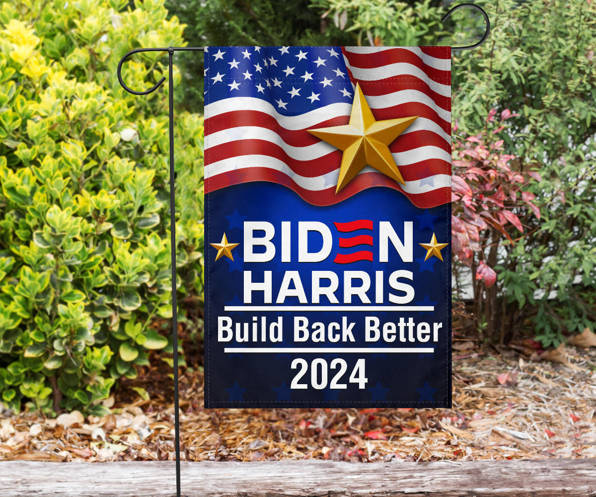 Biden Harris 2024 Build Back Better Flag Re-Vote Joe Biden Presidential Campaign Banner