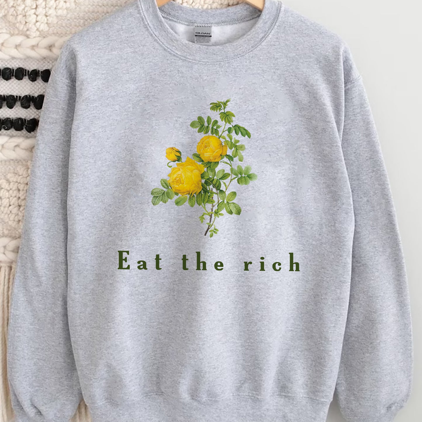 Eat The Rich Shirt, Trending Unisex Tee Shirt, Activist Vintage Aesthetic Tee,Botanical Feminist Cute Shirt, Eat The Rich Sweatshirt Hoodie