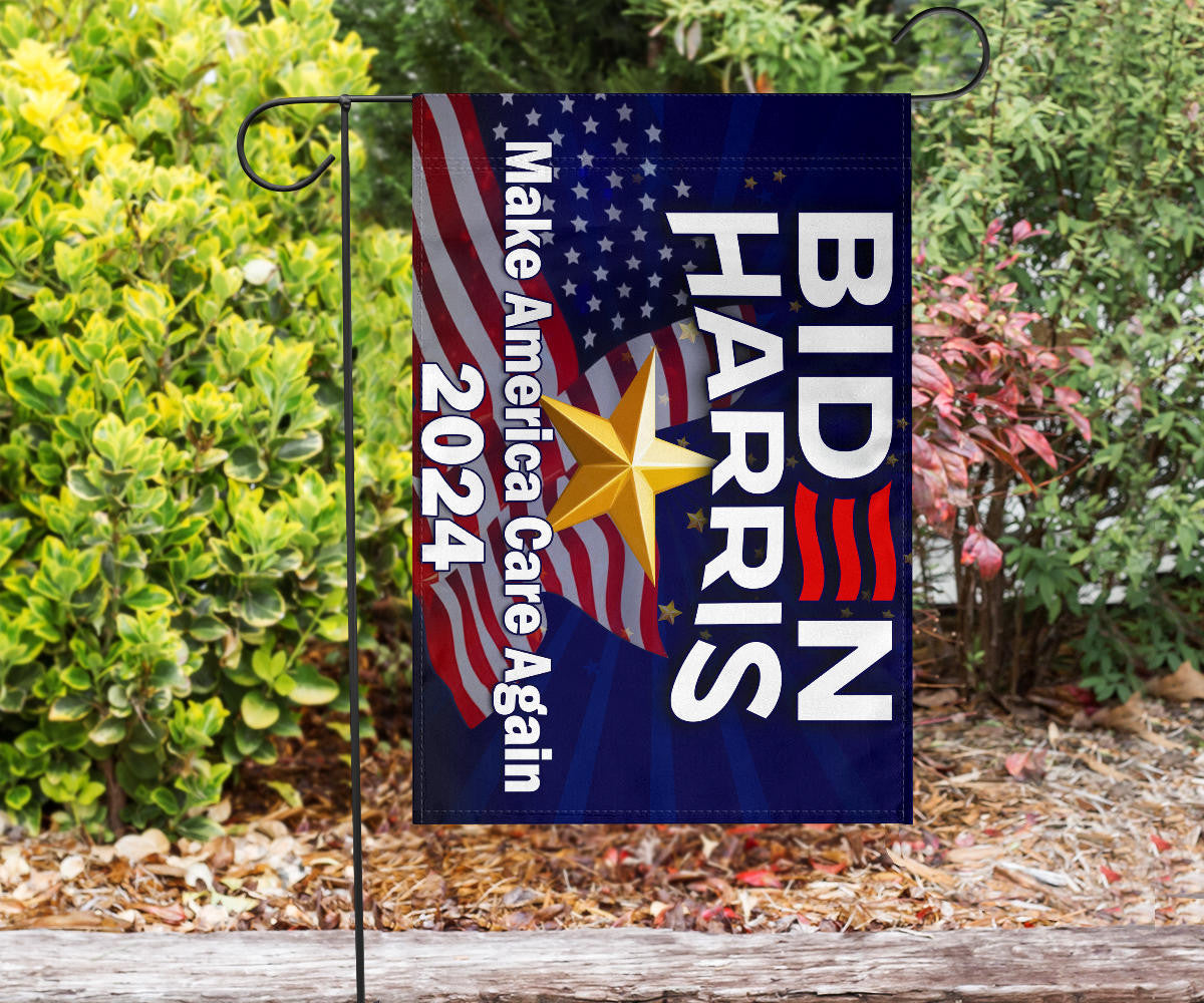 Biden Harris 2024 Flag Make America Care Again Biden Harris Campaign Merch For Sale