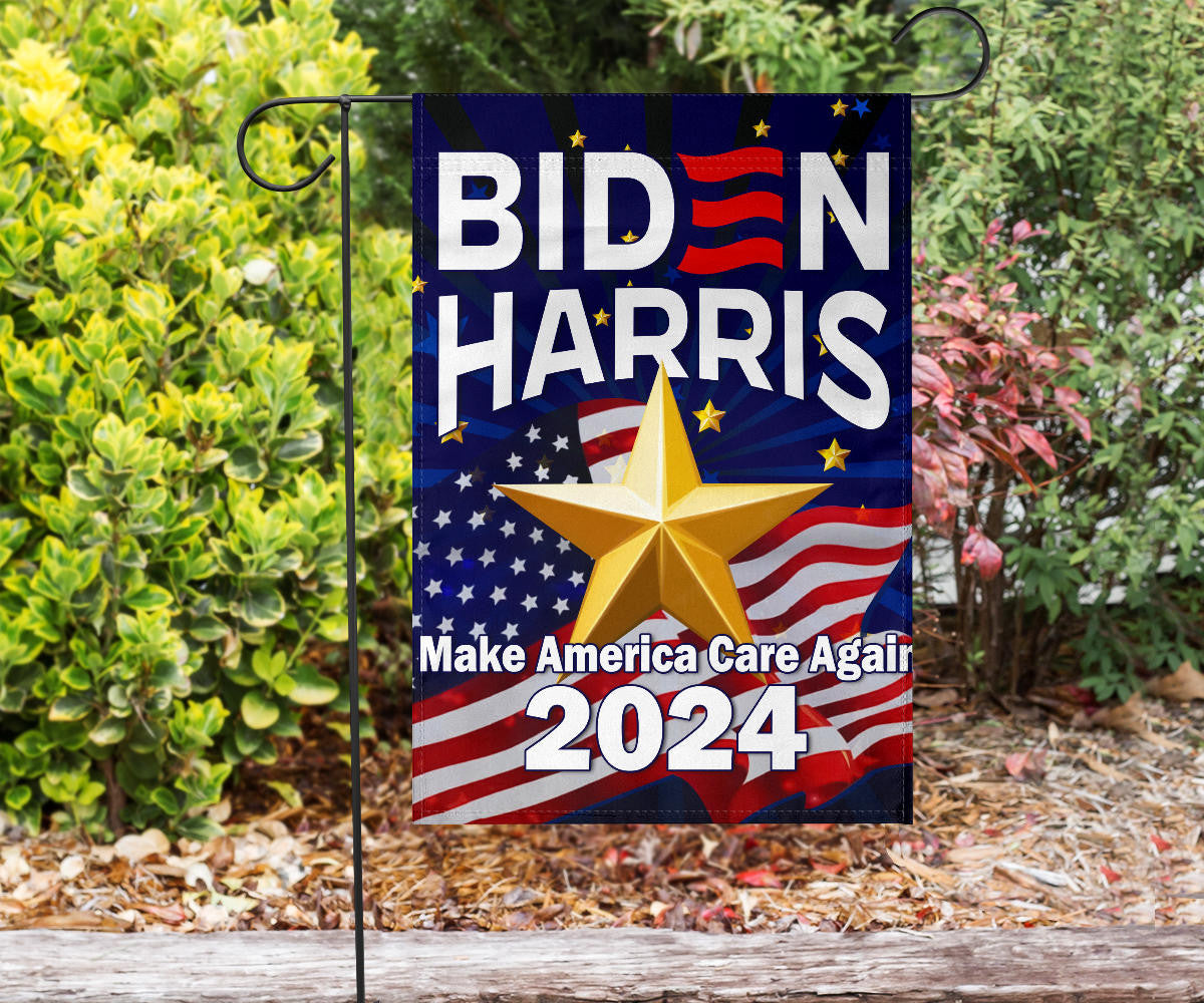 Biden Harris 2024 Flag Make America Care Again Joe Biden Presidential Election Flag