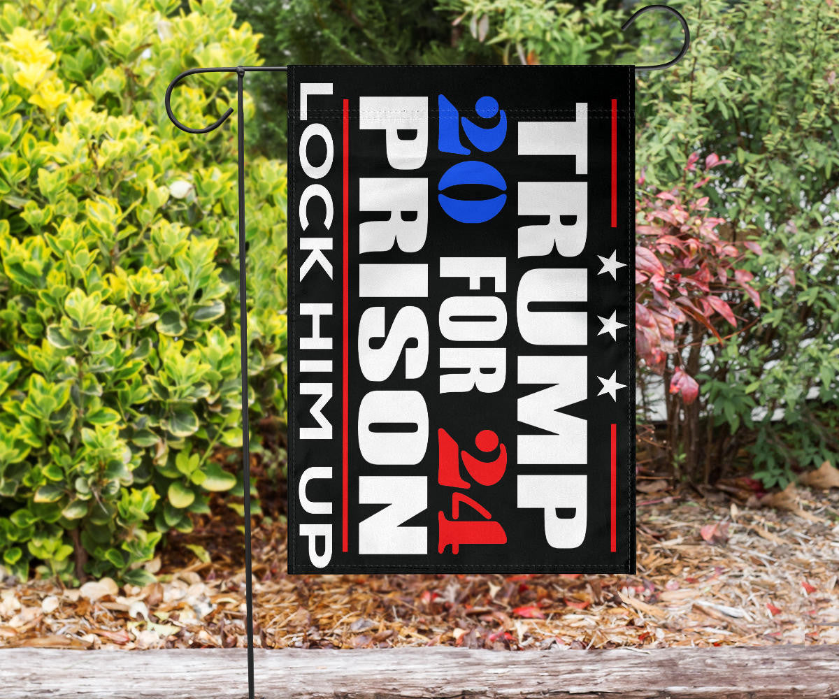 Trump 20 For 24 Prison Lock Him Up Flag Anti Donald Trump 2024 Merchandise