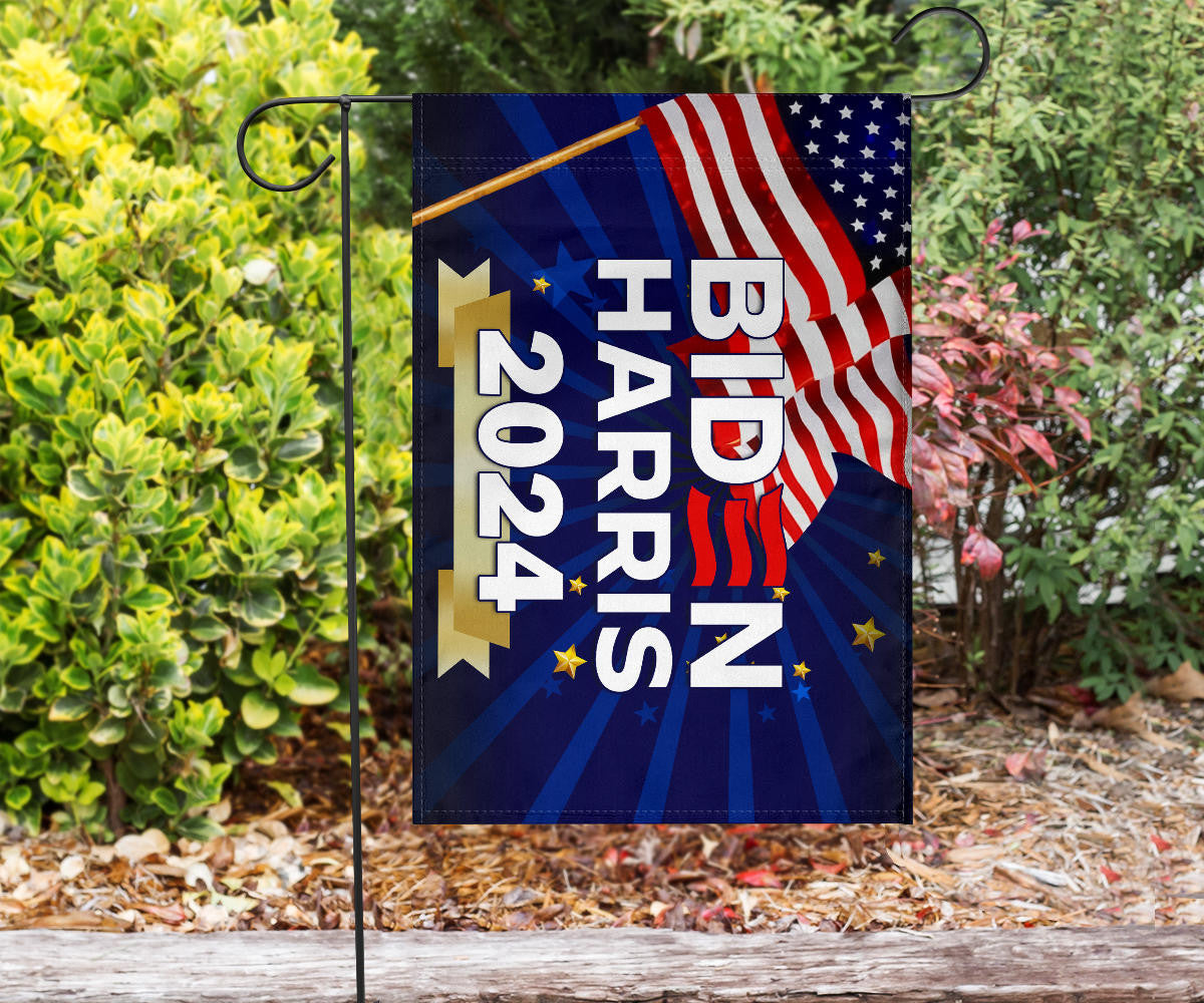 Biden Harris 2024 Flag Patriotic Re-Elect Biden Presidential Campaign 2024 Merch Decor