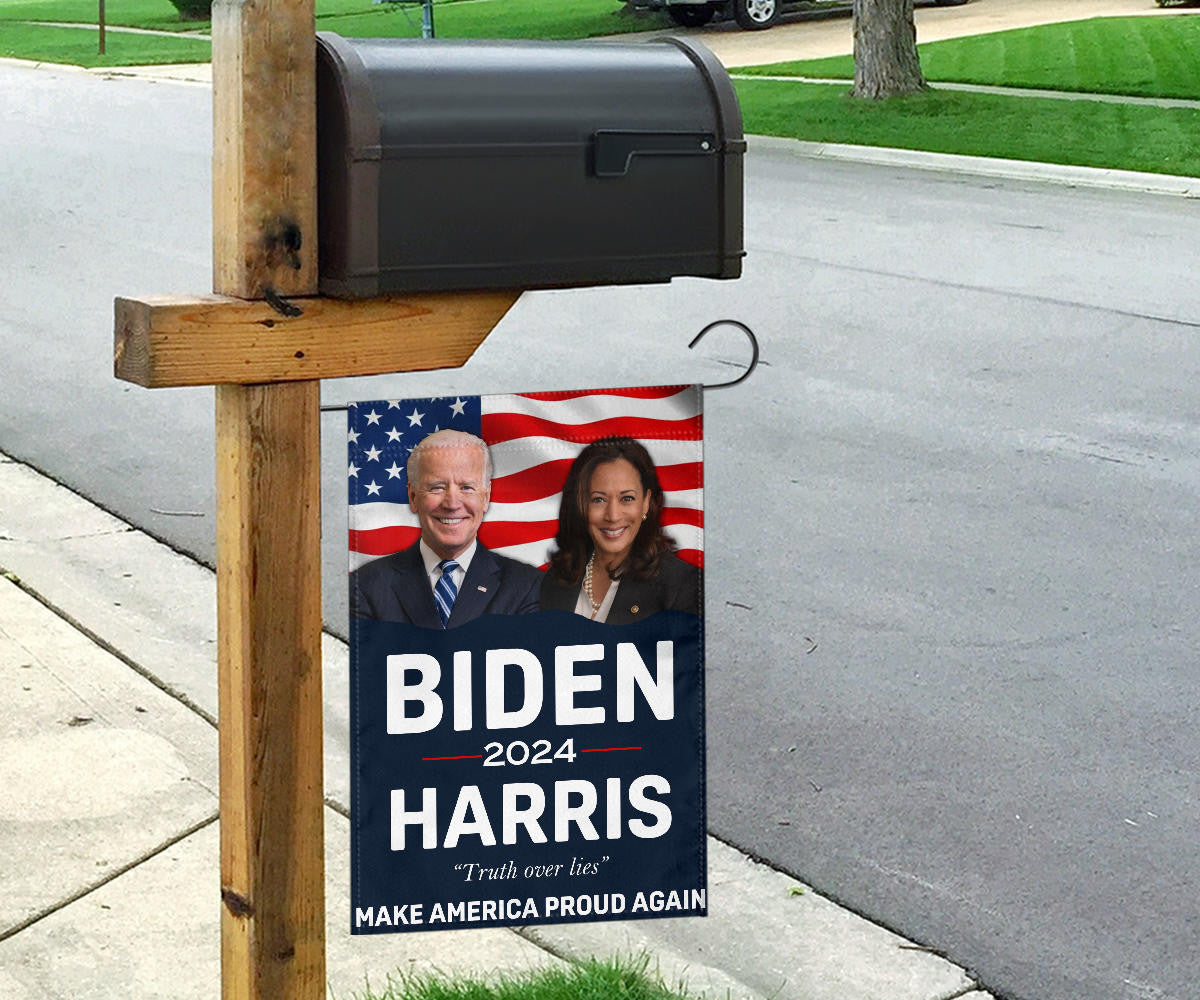 Biden Harris 2024 Flag Truth Over Lies Make America Proud Again Flag For Democrats