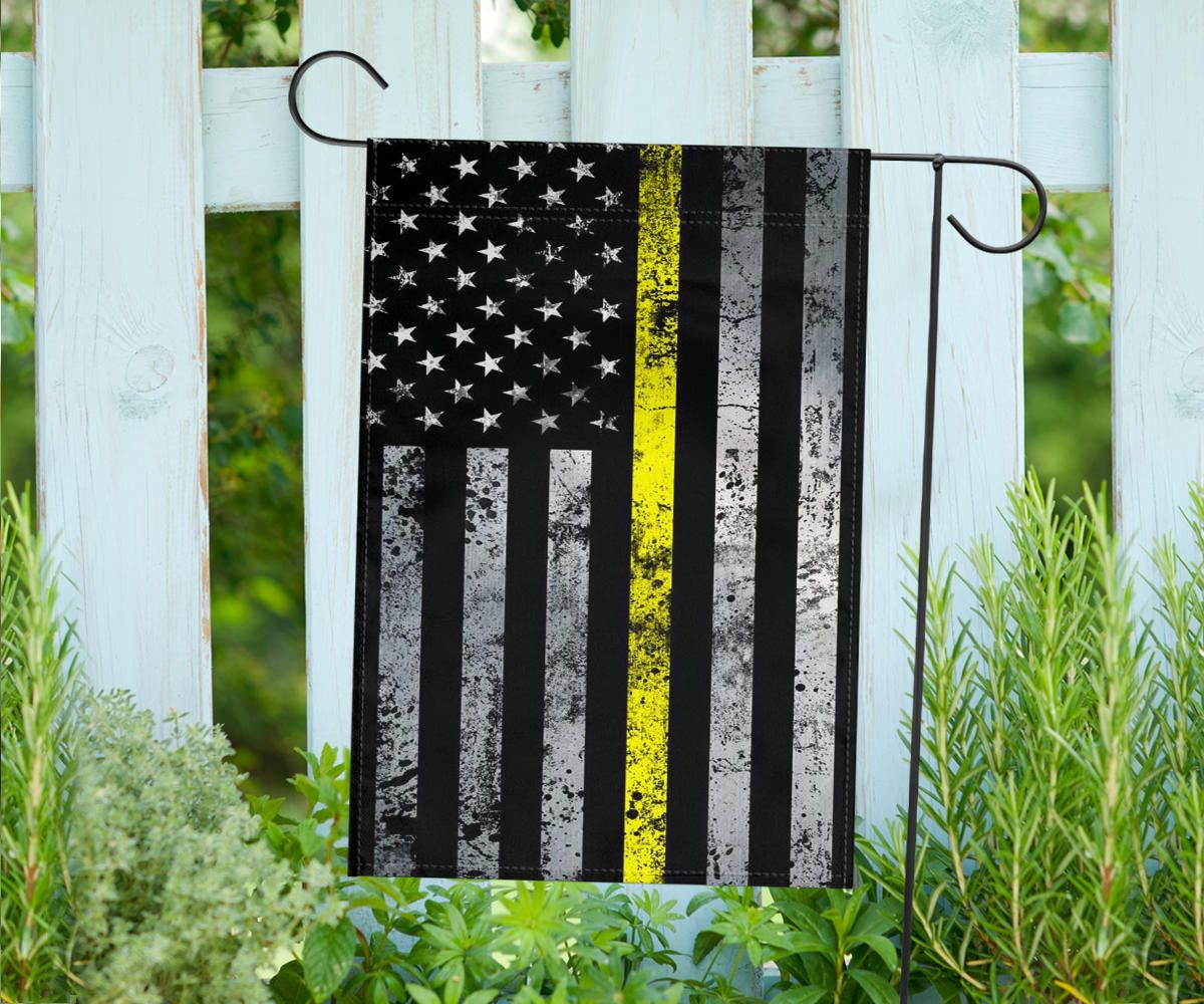 Thin Yellow Line Flag Old Retro Graphic American Flag With Yellow Stripe