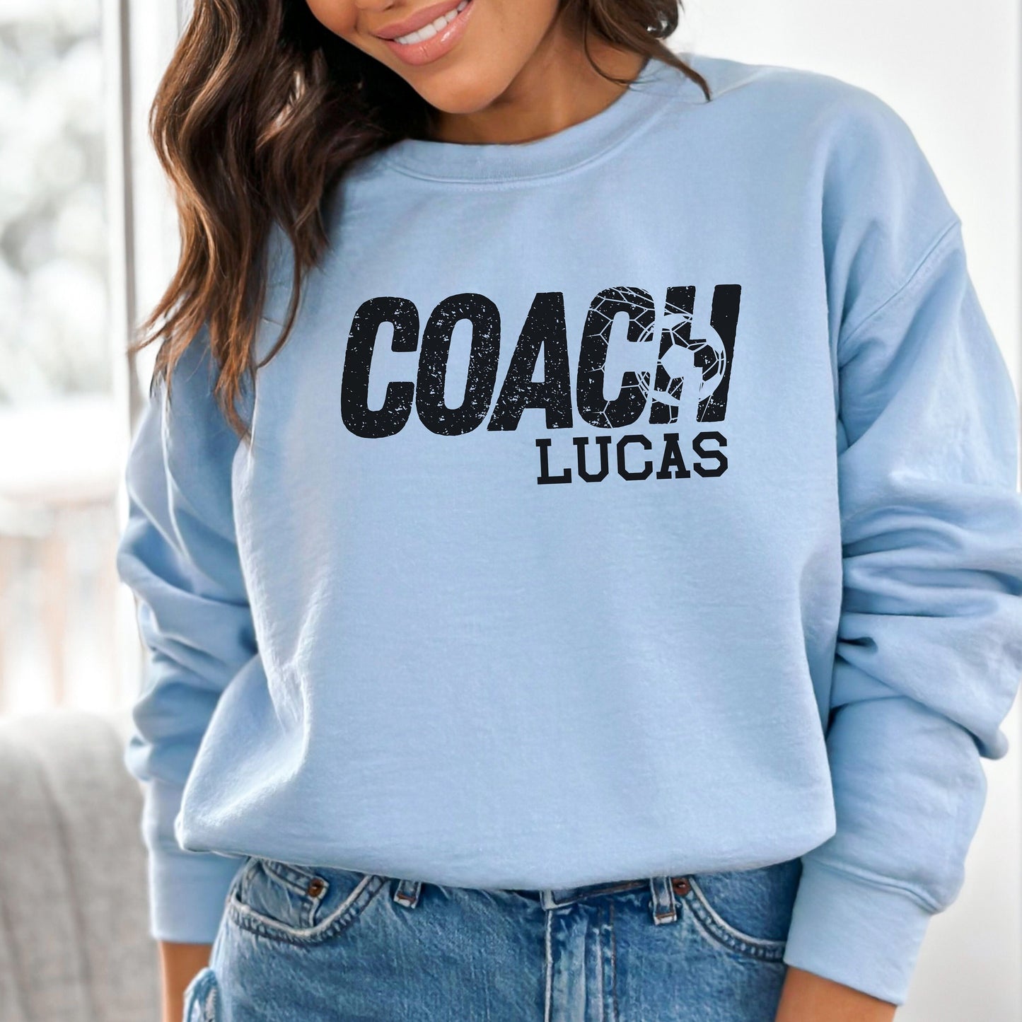 Custom Soccer Coach Sweatshirt, Personalized Soccer Coach Crewneck, Soccer Coach Gift, Coach Tee