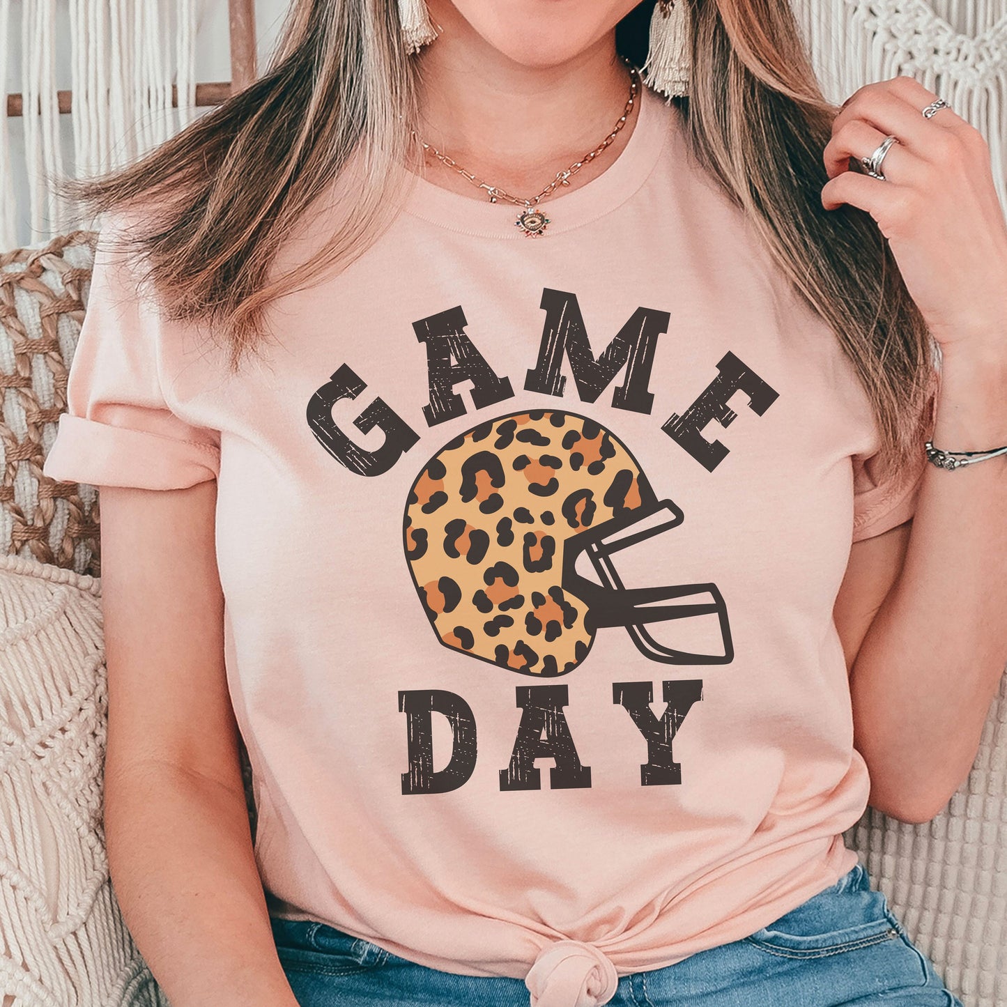 Football Game Day Shirt, Leopard Print Football Shirt, Tailgate Party Shirt, Women's Football Shirts, Fantasy Football