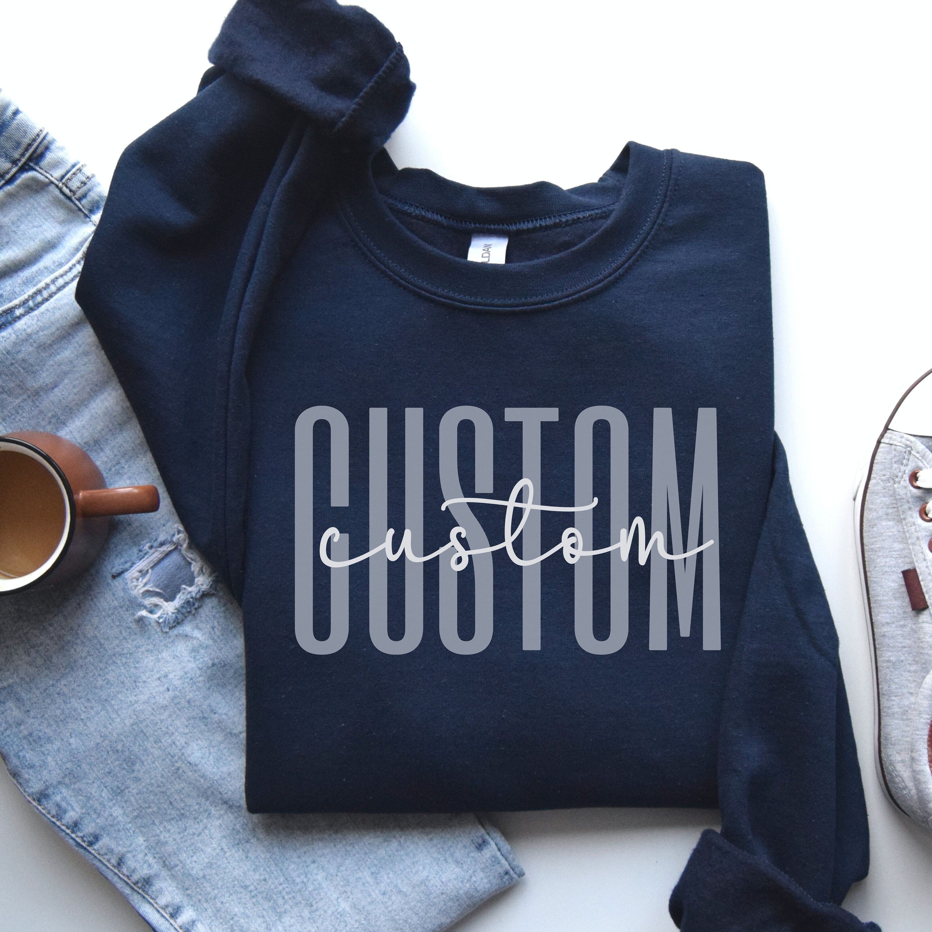 Personalized Sweatshirt, Custom Text Sweater, Logo Sweater, Team Logo Shirt, Business Sweatshirt, Custom T-Shirt