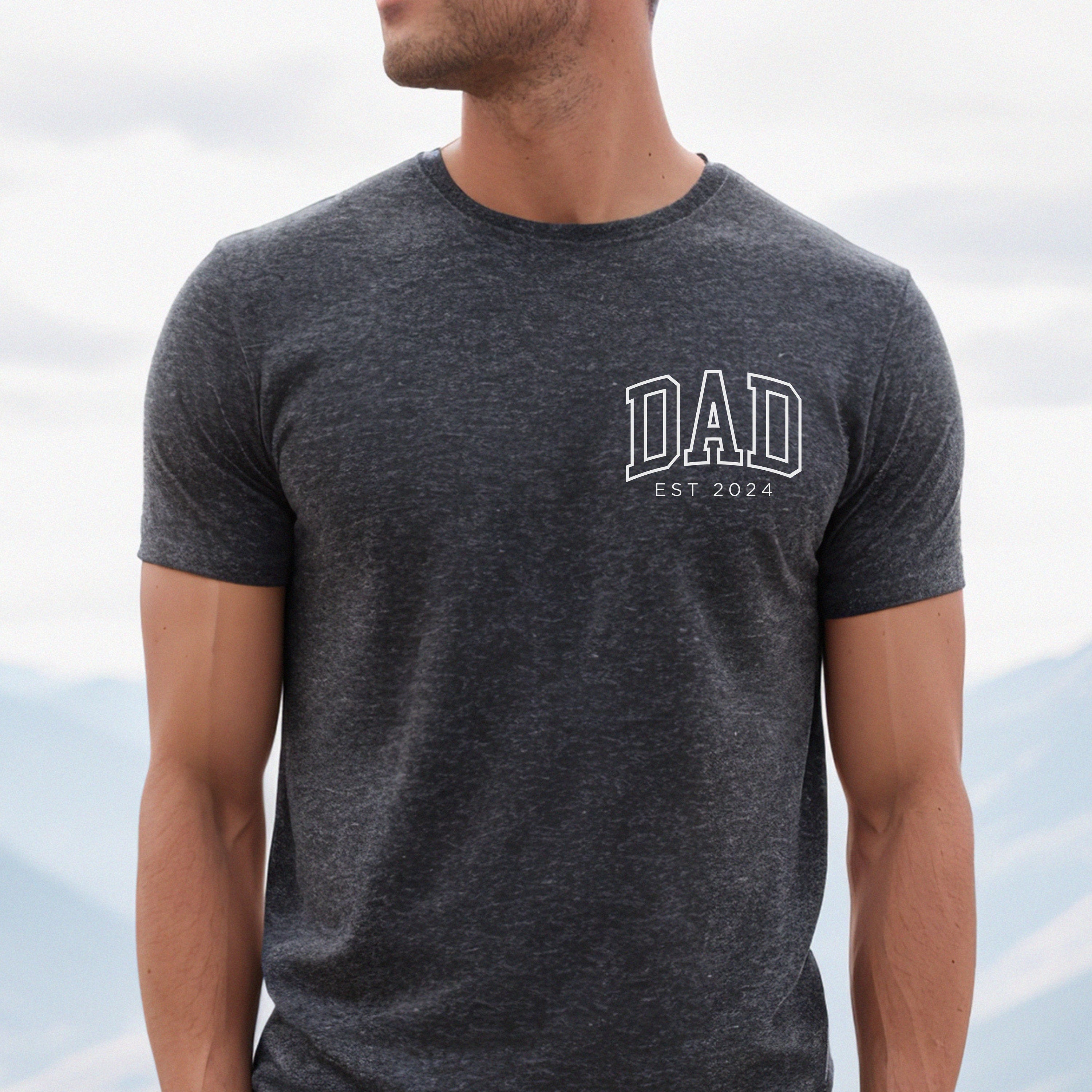 Dad Est 2024 Tshirt, Personalized Dad Shirt, Custom Dad, Pregnancy Announcement for Dad, Gift for Dad, Father's Day Shirt