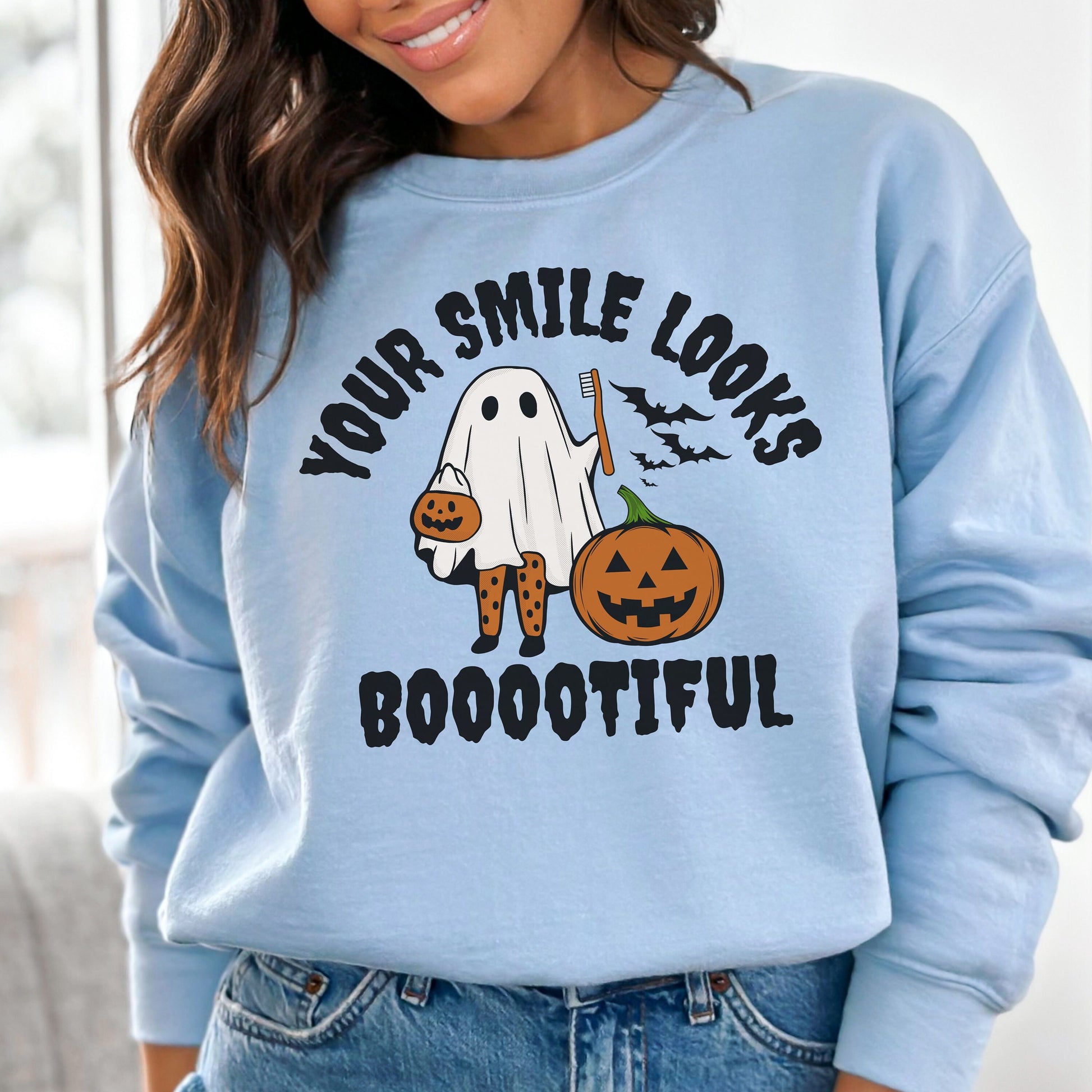 Pediatric Dentist Crewneck , Your Smile Looks Bootiful, Dental Assisant Tee, Spooky Dental Hygienist Sweater