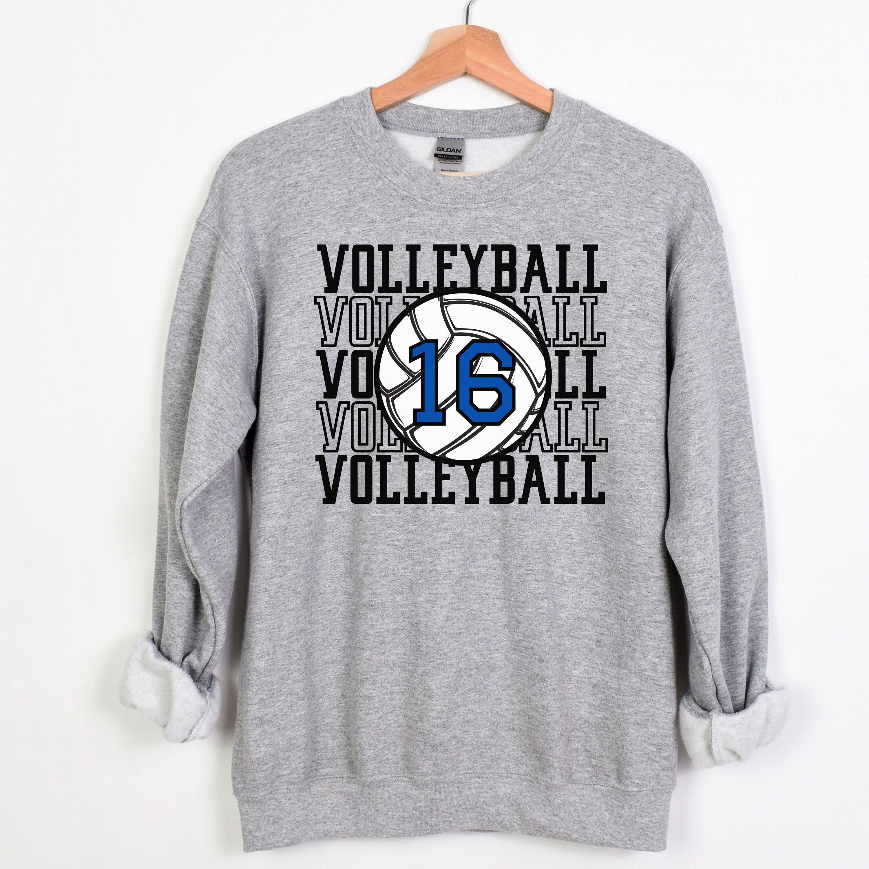 Personalized Volleyball Mom Crewneck, Volleyball Pullover, Volleyball Number Shirt, Custom Volleyball Team