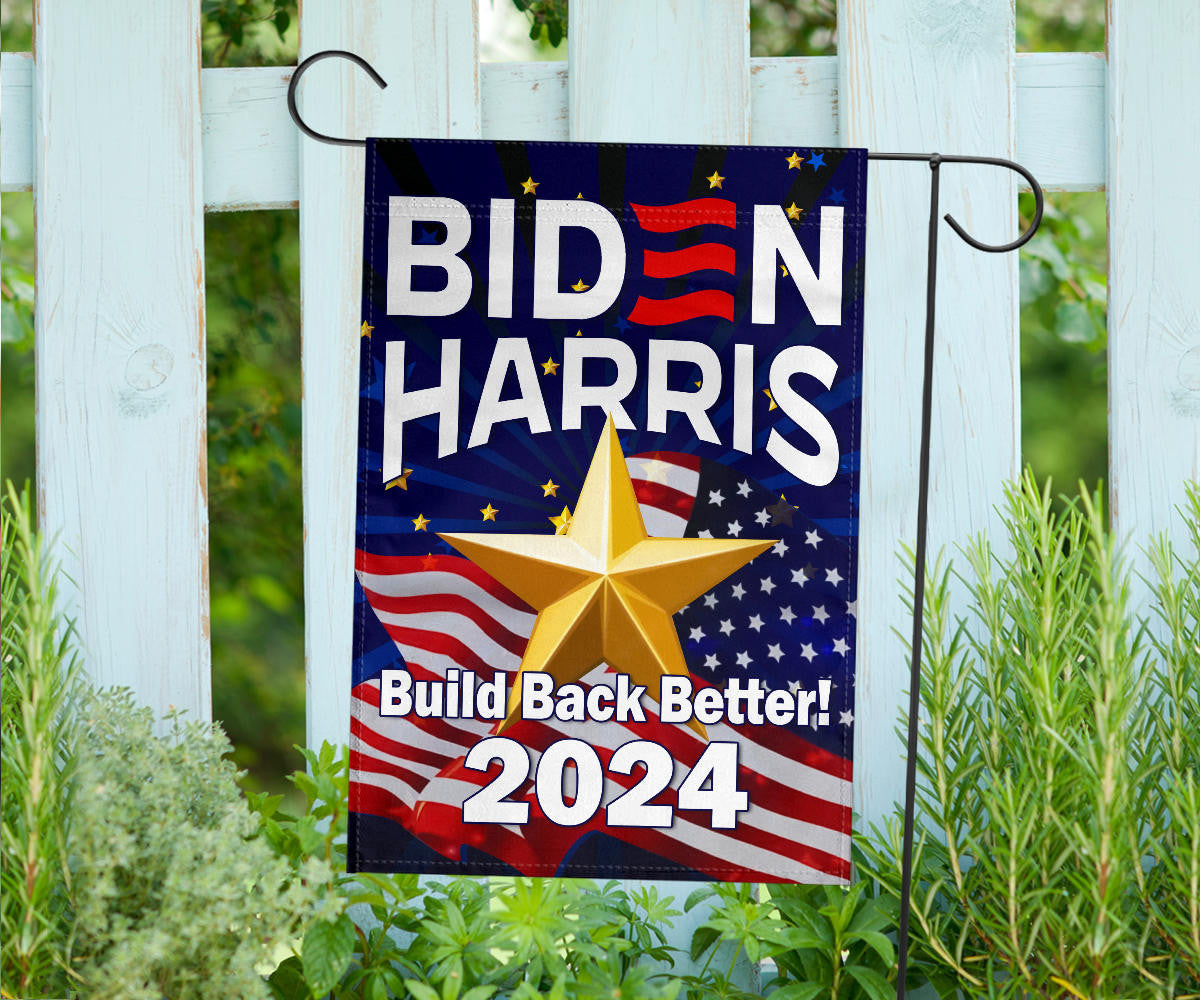 Biden Harris 2024 Flag Build Back Better Vote Biden 2024 Presidential Campaign Slogan