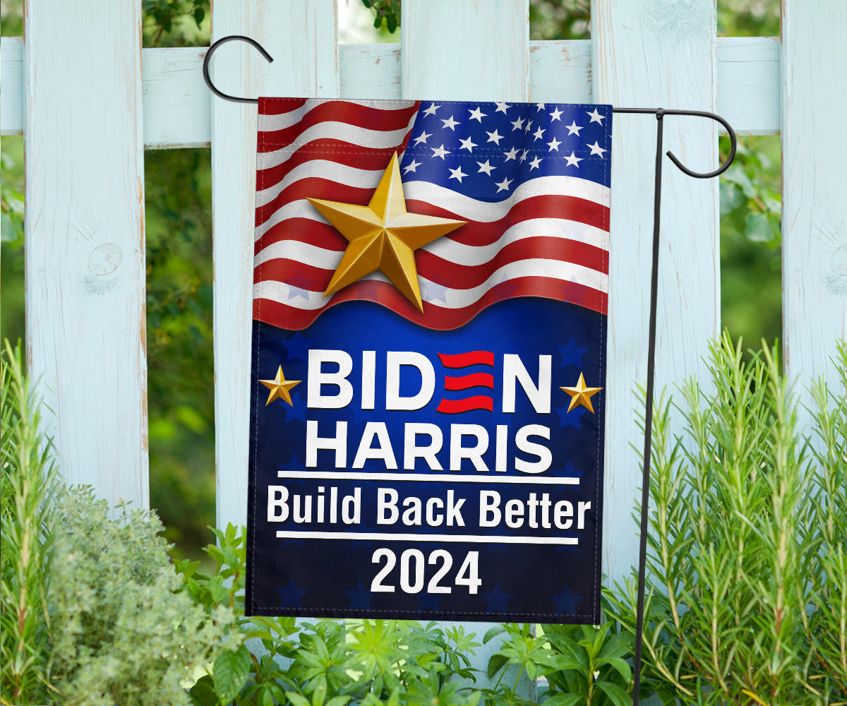 Biden Harris 2024 Build Back Better Flag Re-Vote Joe Biden Presidential Campaign Banner