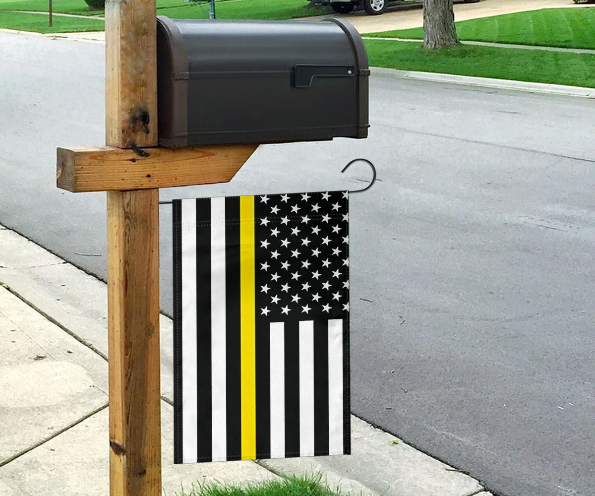 Thin Yellow Line Flag Gold Honor Dispatcher Tow Truck Driver Security Guard Loss Prevention