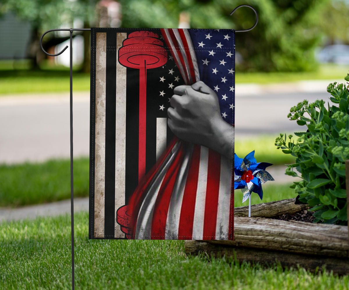 Barbell Fitness Inside American Flag Home Gym Decorations Garden Decor