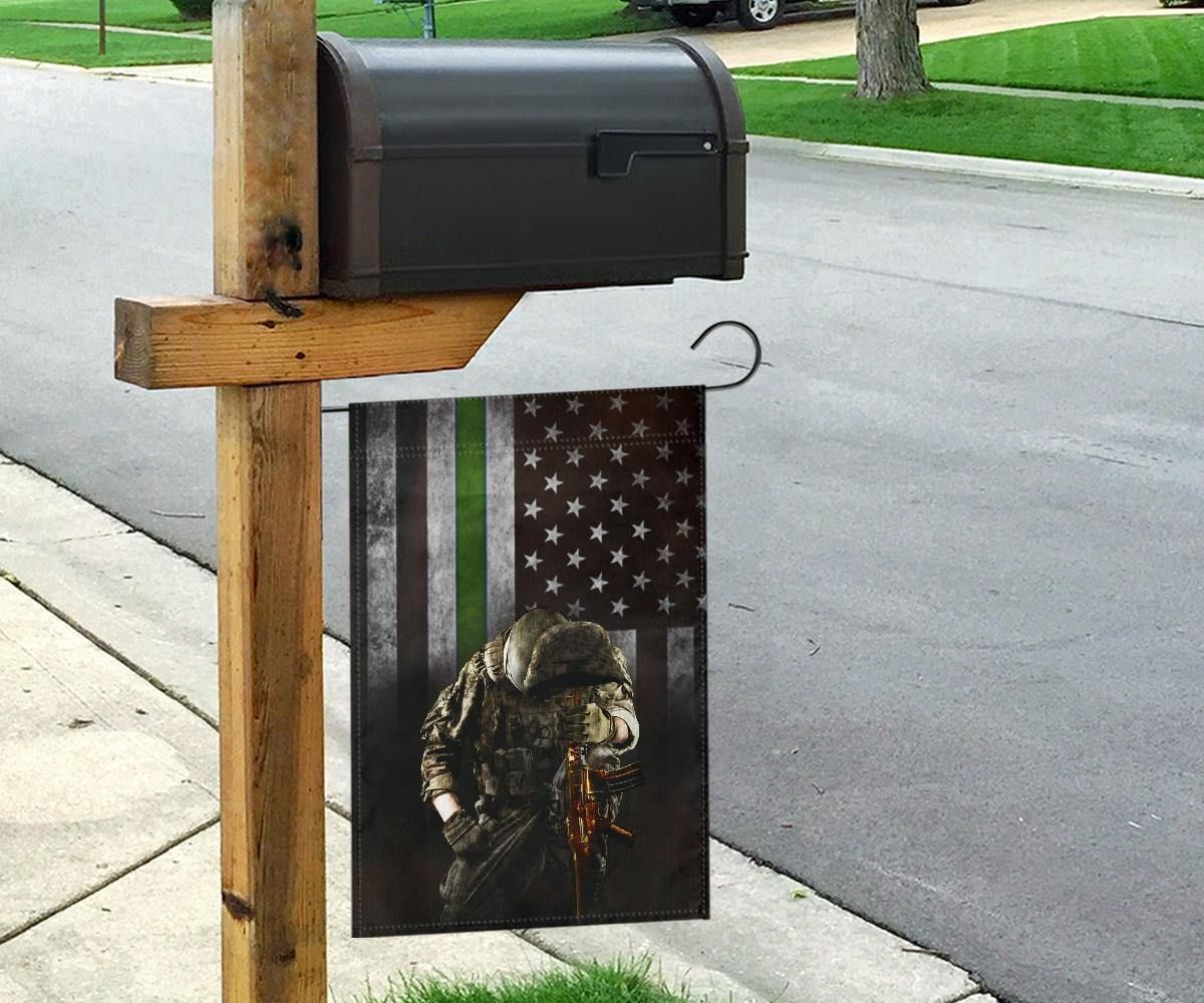 Thin Green Line Flag Honoring Military Patriotic Outdoor Decor Gift For Veteran