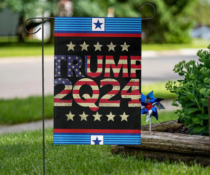 Trump 2024 Jfk Jr Flag Stripes On American Flag Garden Decoration Patriot Gifts