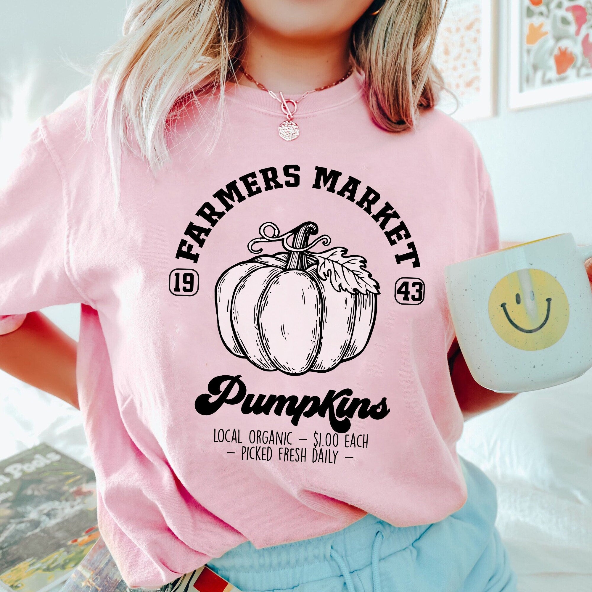 Farmers Market Sweatshirt,Pumpkin Crewneck,Halloween Unisex Tee Shirt, Retro Thanksgiving Sweatshirt