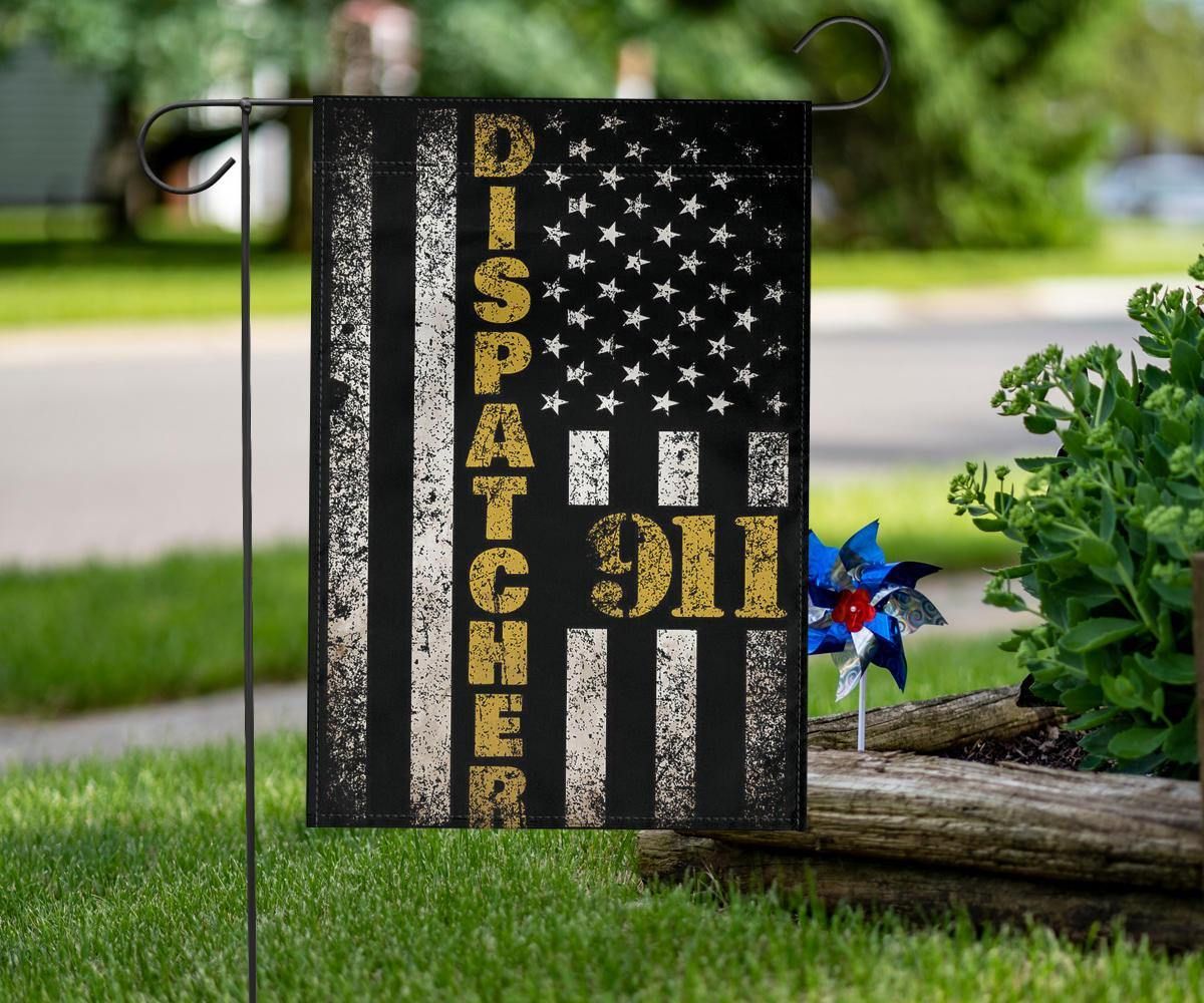 911 Dispatcher Yellow Line Flag Thin Gold Line Dispatcher Flag 911 Dispatcher Gift