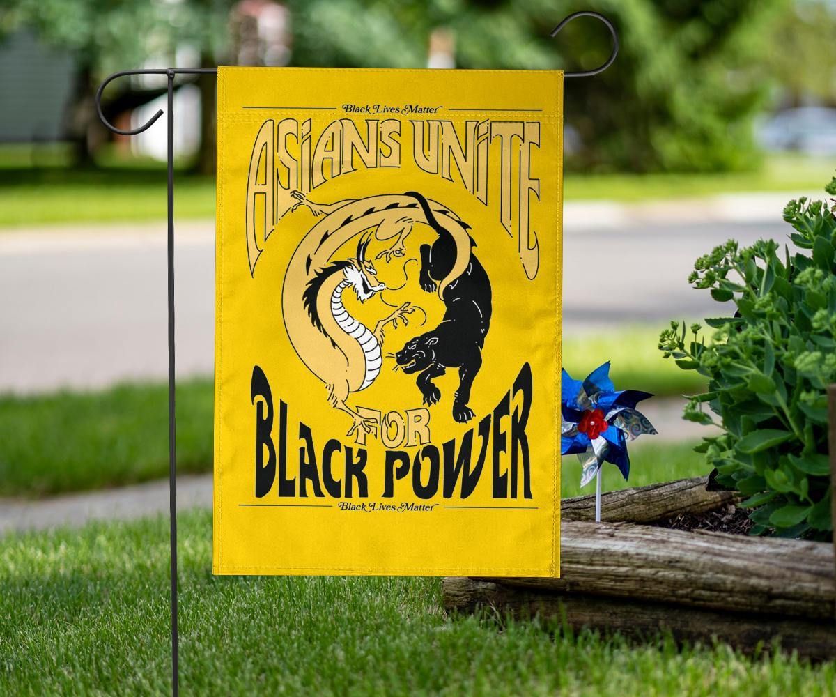 Asians Unite For Black Power Flag Asian Live Matter Hate Is A Virus Stop AAPI Hate Decor