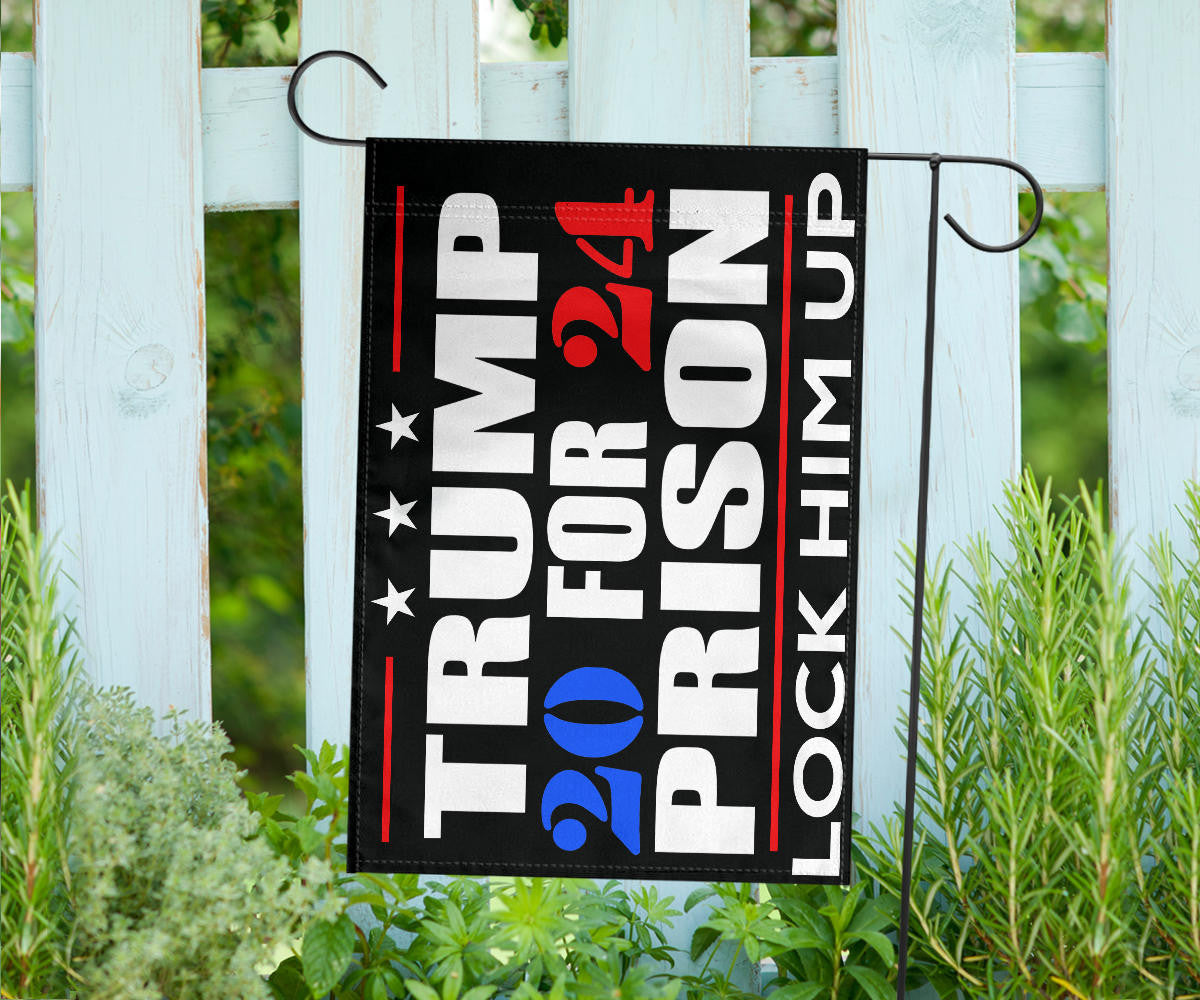 Trump 20 For 24 Prison Lock Him Up Flag Anti Donald Trump 2024 Merchandise