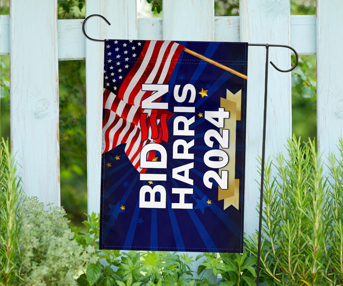 Biden Harris 2024 Flag Patriotic Re-Elect Biden Presidential Campaign 2024 Merch Decor