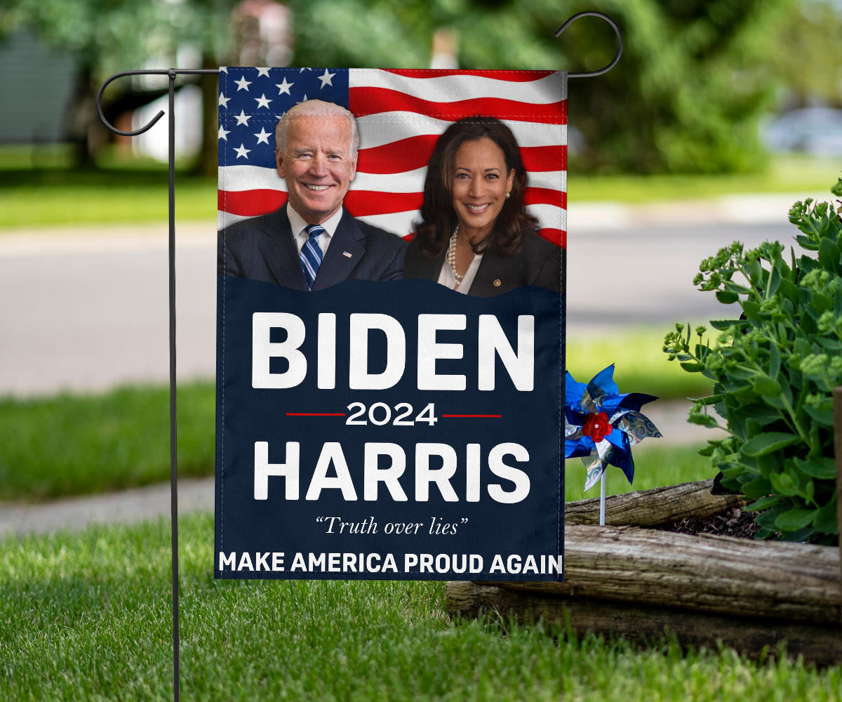 Biden Harris 2024 Flag Truth Over Lies Make America Proud Again Flag For Democrats