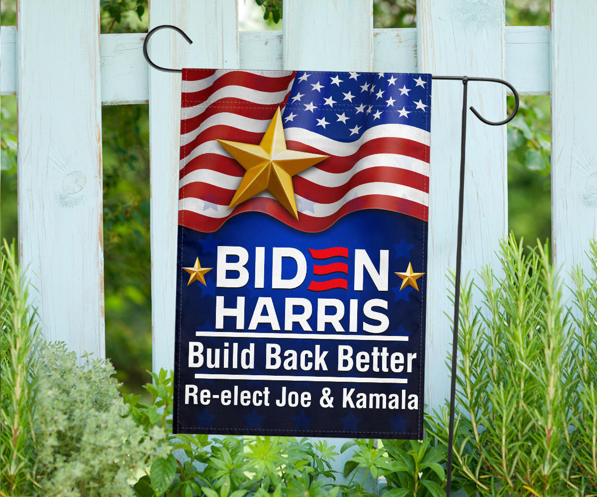 Biden Harris 2024 Flag Build Back Better Re-Elect Joe And Kamala Presidential Campaign