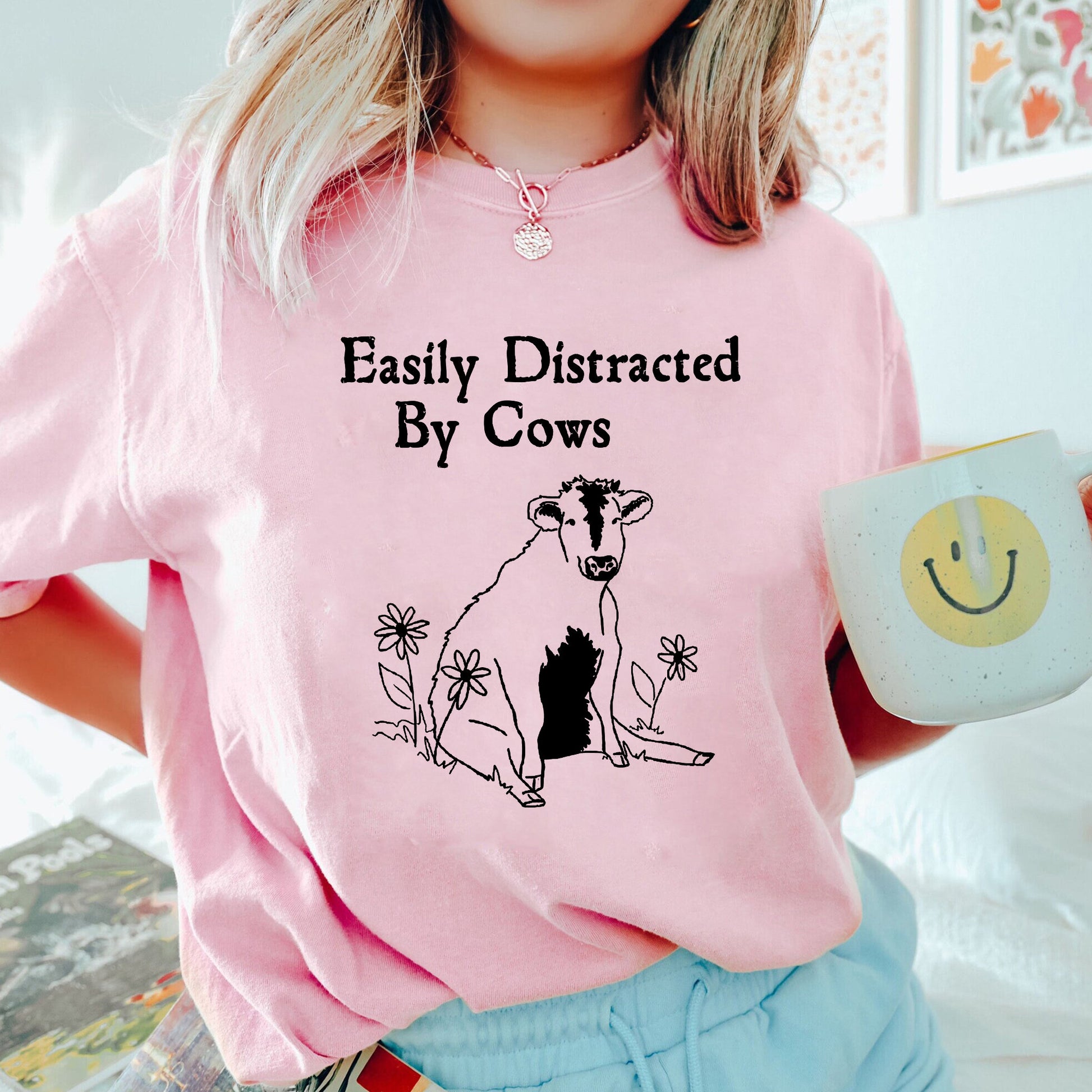 Easily Distracted By Cows Shirt, Trending Unisex Tee Shirt,Unique Shirt Gift,Easily Distracted By Cows Sweatshirt,Funny Cow Farm Love Hoodie