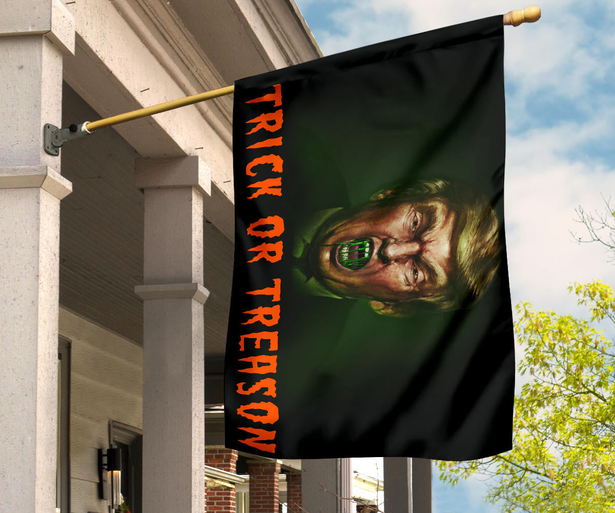 Trick Or Treason Trump Flag Anti-Trump Movement Halloween Yard Decorations