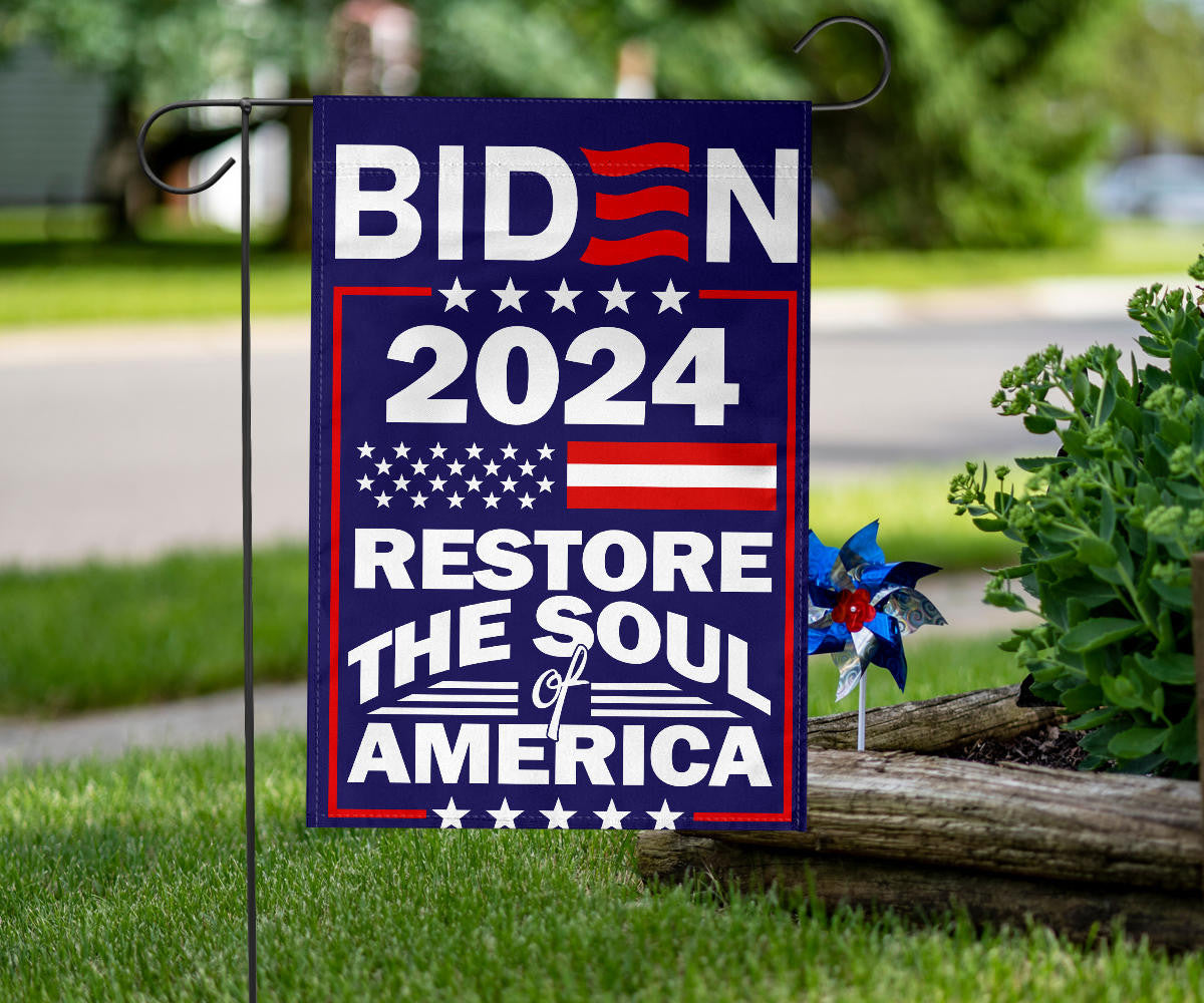 Biden 2024 Restore The Soul Of America Flag Biden 2024 Merch President Campaign