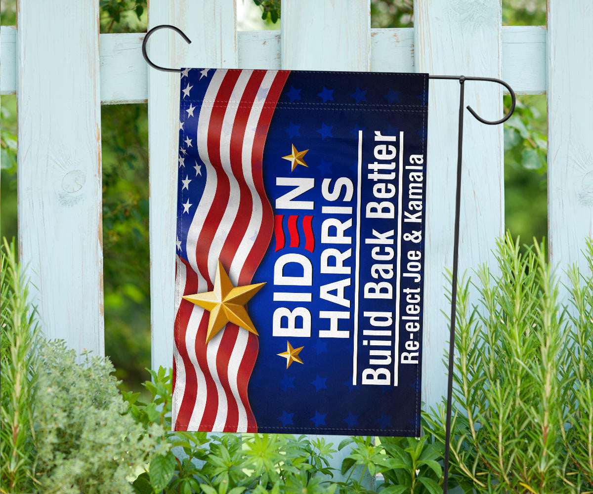 Biden Harris 2024 Flag Build Back Better Re-Elect Joe Kamala Presidential Campaign Merch