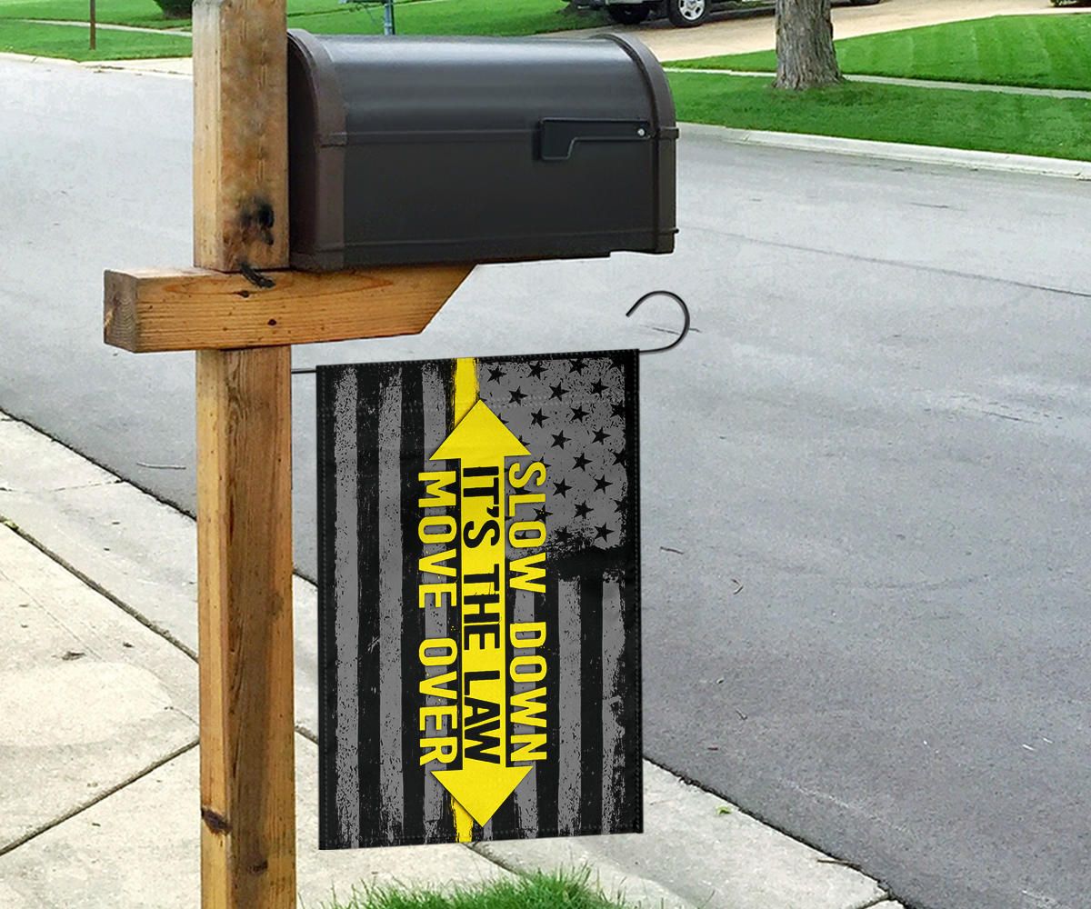 Thin Yellow Line Flag Move Over Slow Down It's The Law Move Over Flag Gift Dispatcher 911 Police