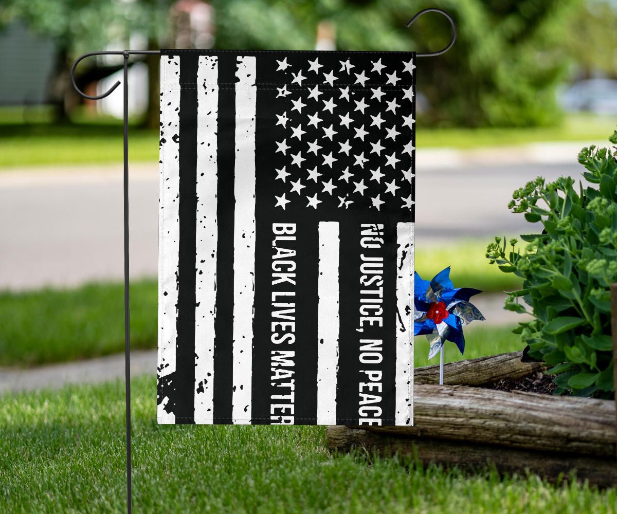 American No Justice No Peace Black Lives Matter Flag Blm