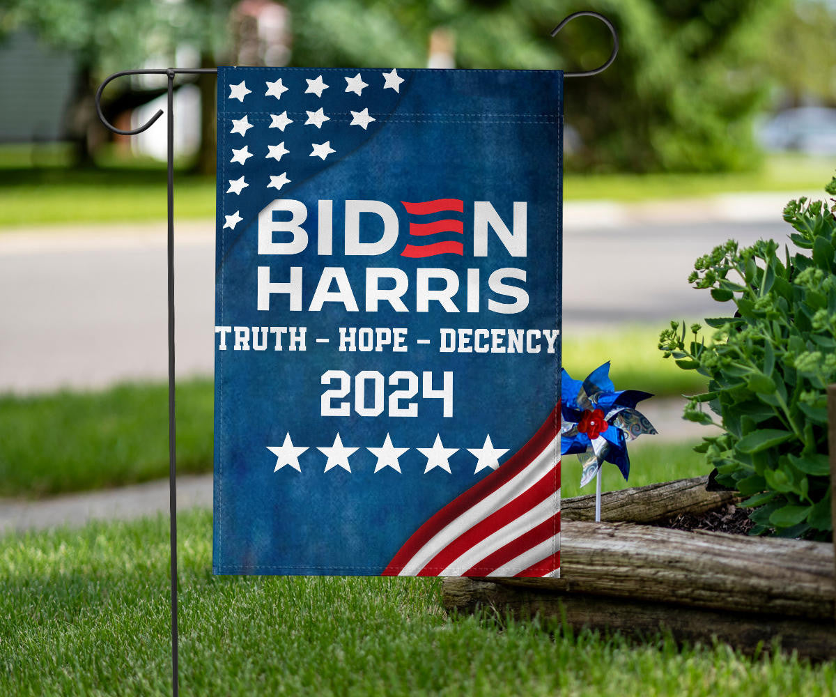 Biden Harris 2024 Truth Hope Decency Flag Joe Biden Presidential Election Political Flag