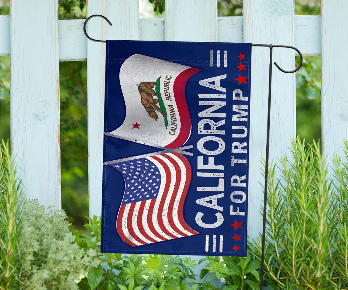 American And California For Trump Flags Support For President